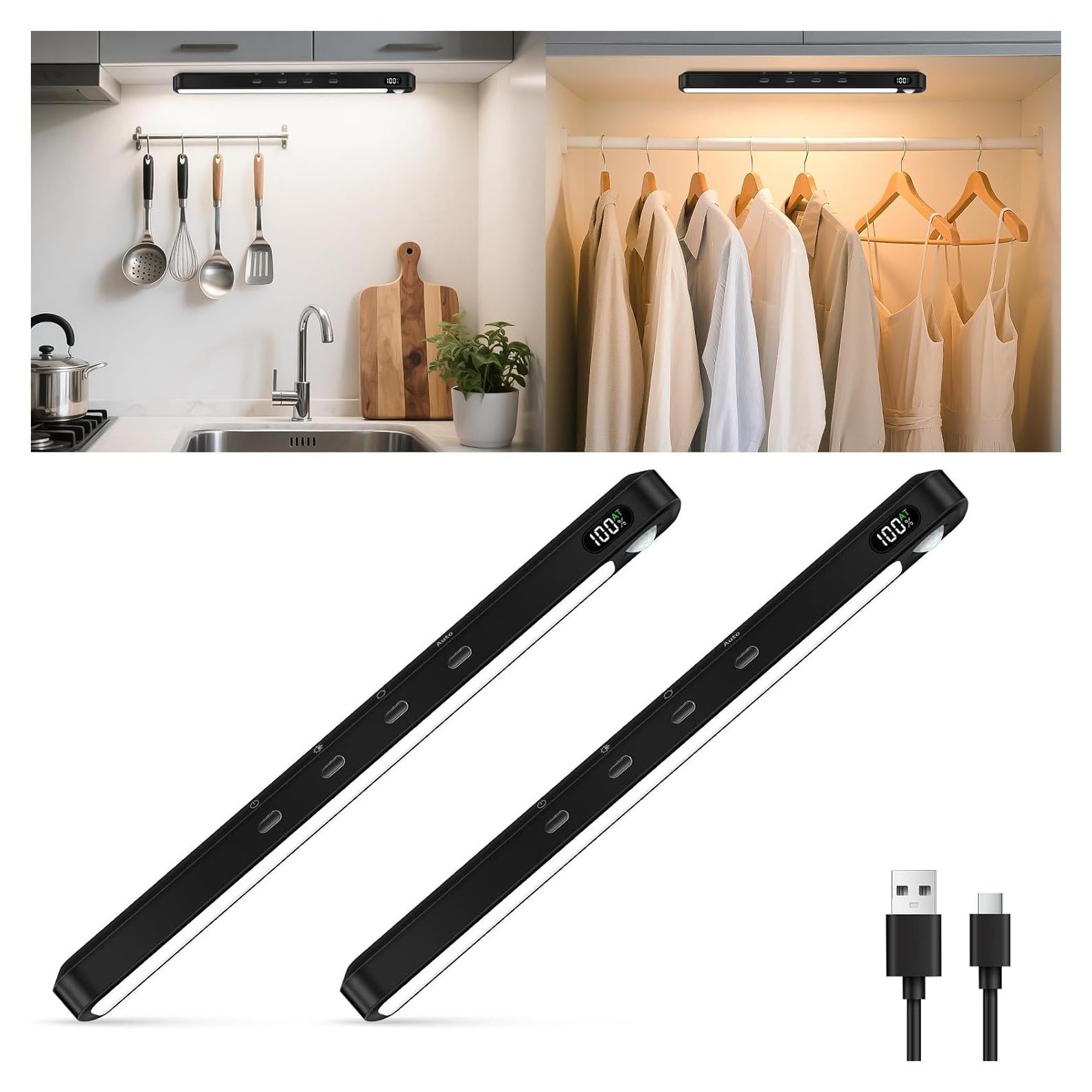 Luces LED WILLED para Gabinete y Closet, Sensor Movimiento, 2 Pzas