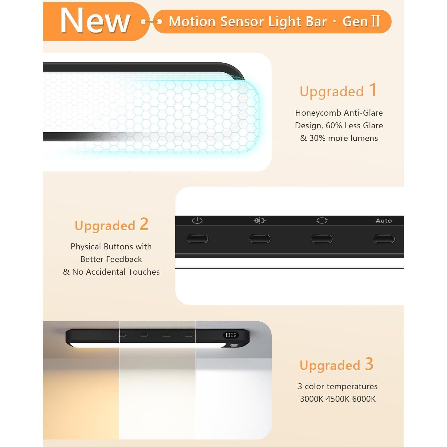 Luces LED WILLED para Gabinete y Closet, Sensor Movimiento, 2 Pzas