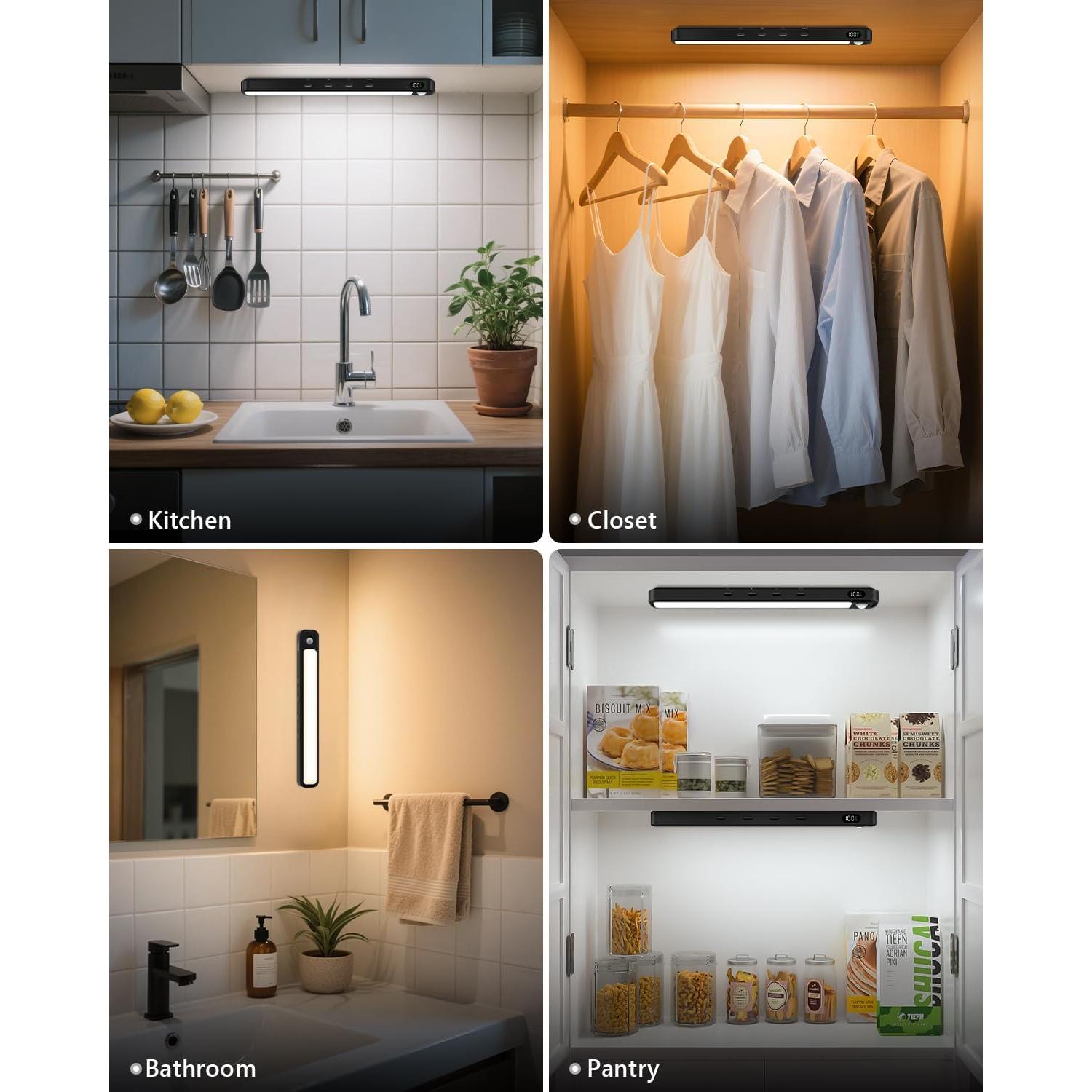 Luces LED WILLED para Gabinete y Closet, Sensor Movimiento, 2 Pzas