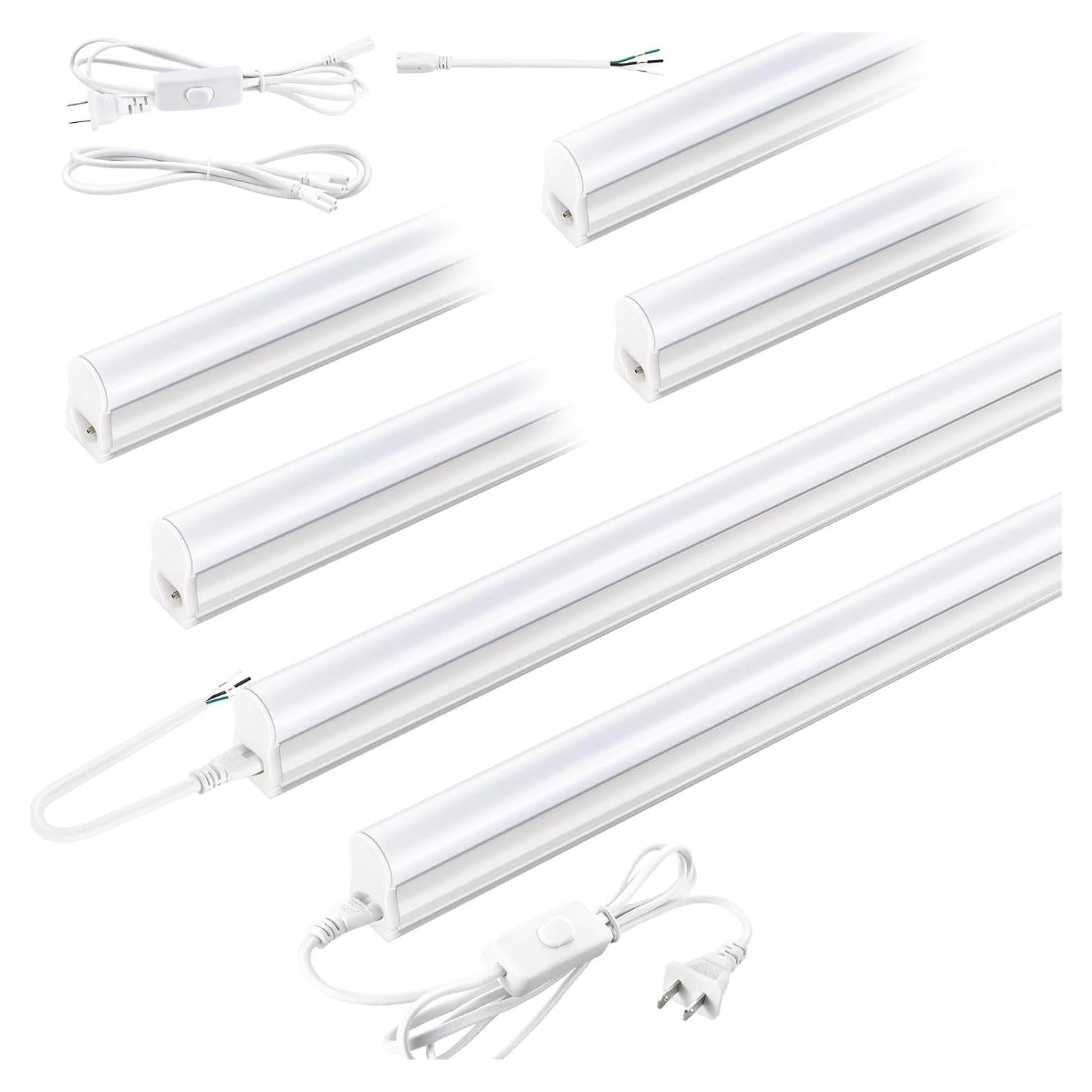 Luces LED T5 4FT Pak 20W 2300LM 6500K Ahorro Energía - 6 Pzas