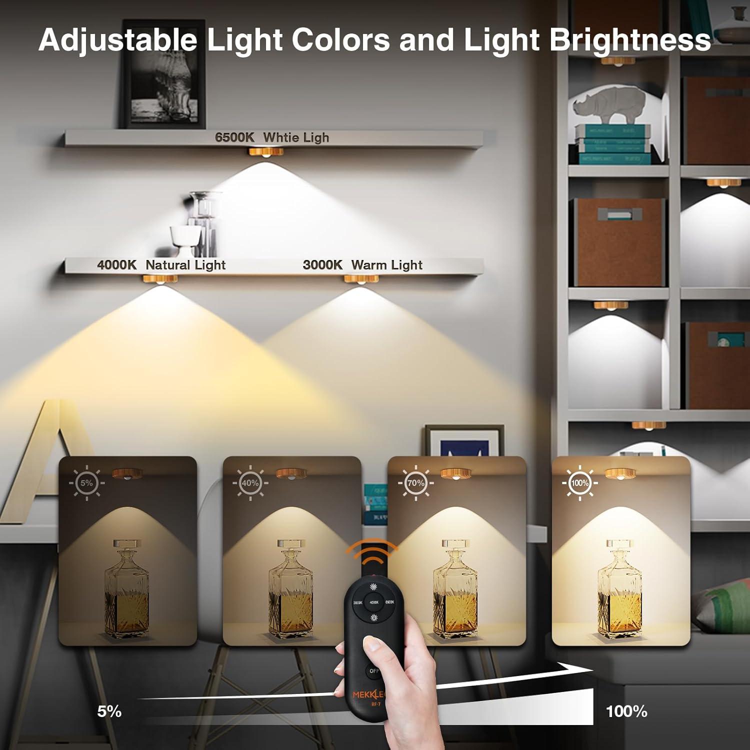 Luces Puck Inalámbricas Recargables 2200mAh con Control Remoto - 5PCS