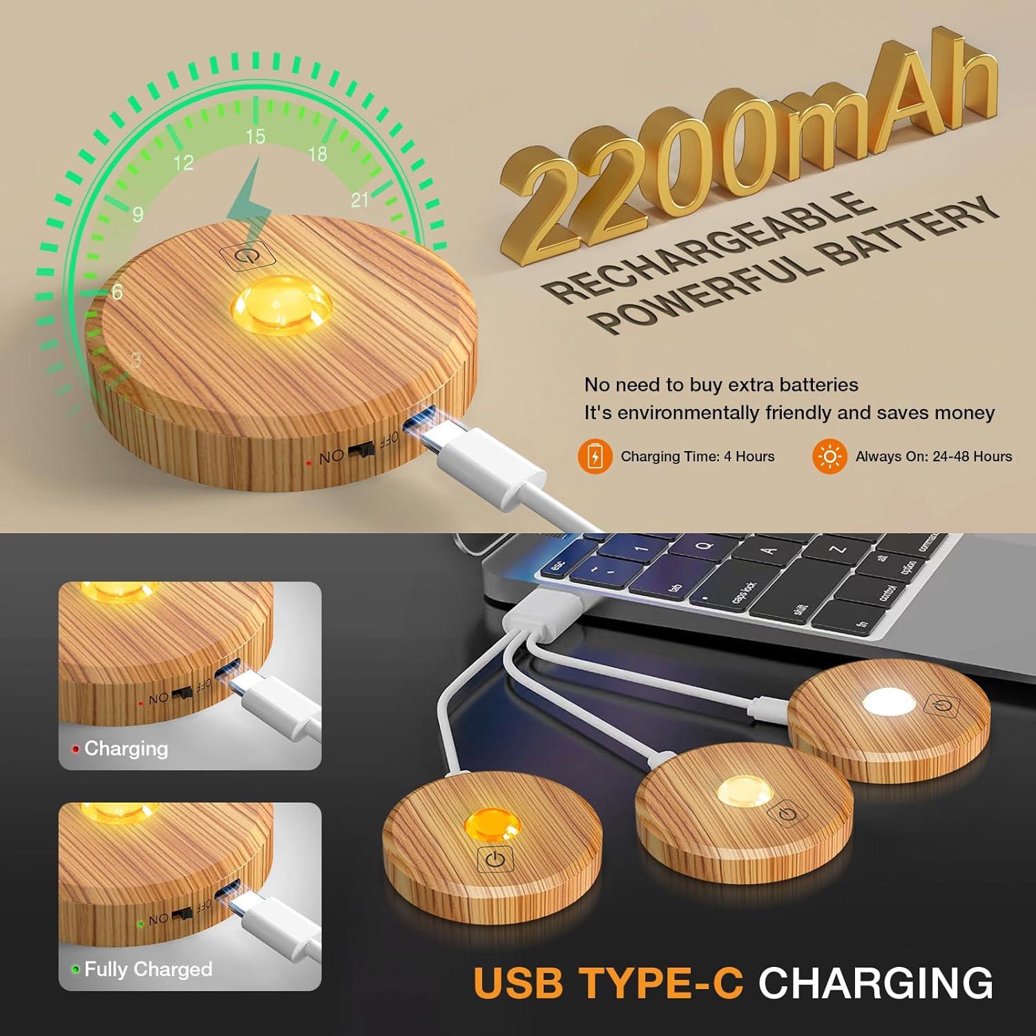 Luces Puck Inalámbricas Recargables 2200mAh con Control Remoto - 5PCS