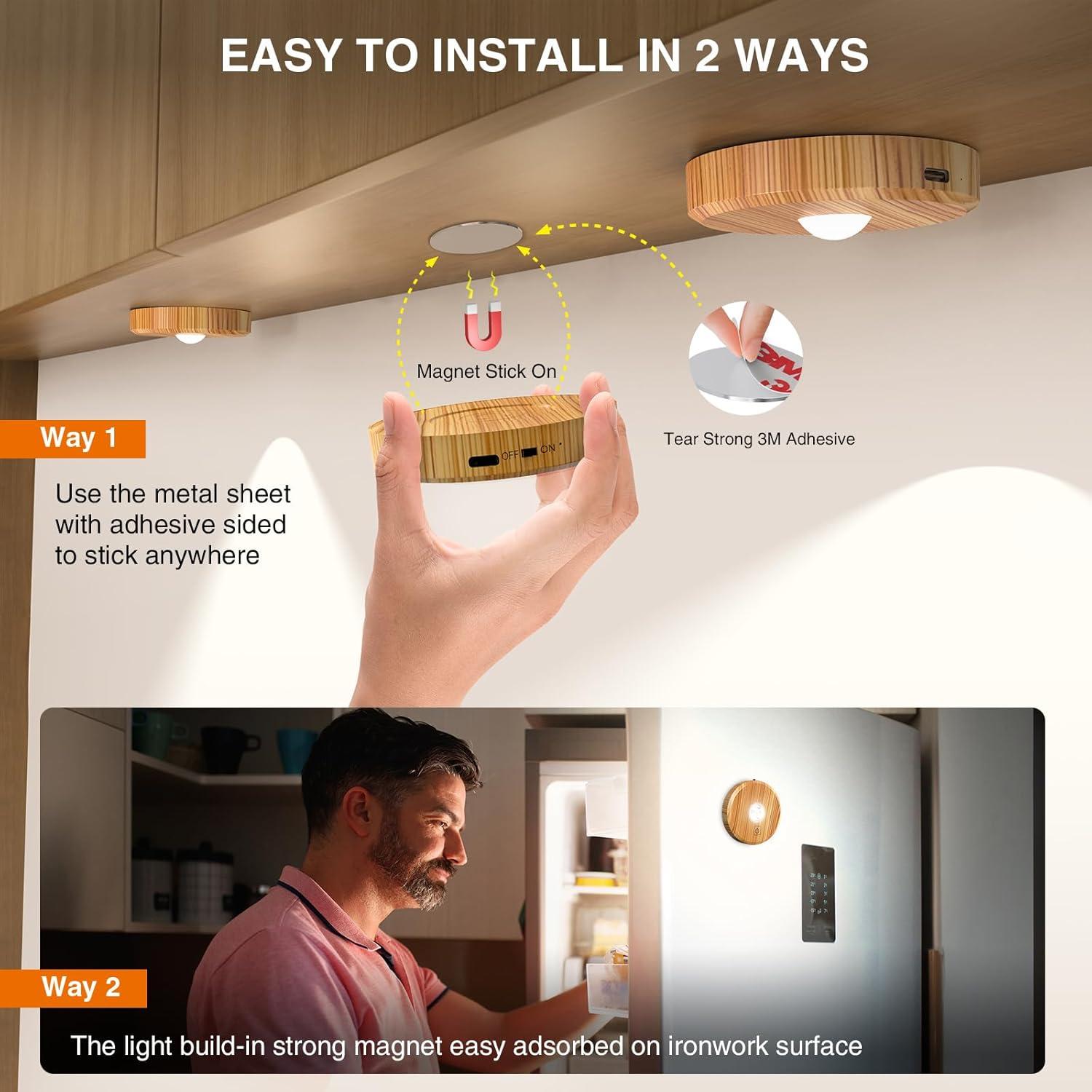 Luces Puck Inalámbricas Recargables 2200mAh con Control Remoto - 5PCS