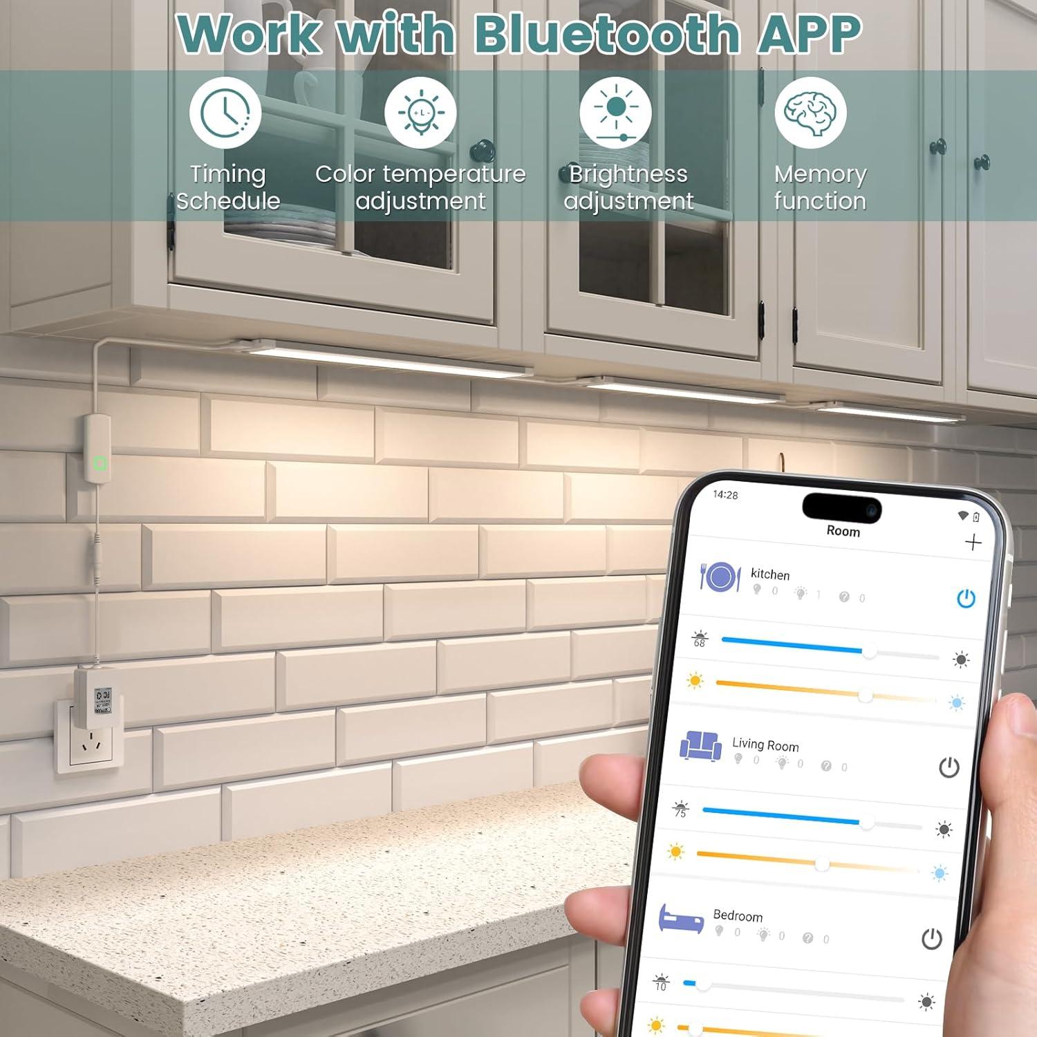 Kit de Iluminación LED Bajo Gabinete MYPLUS 3 Pcs 30.48 cm 6.2W