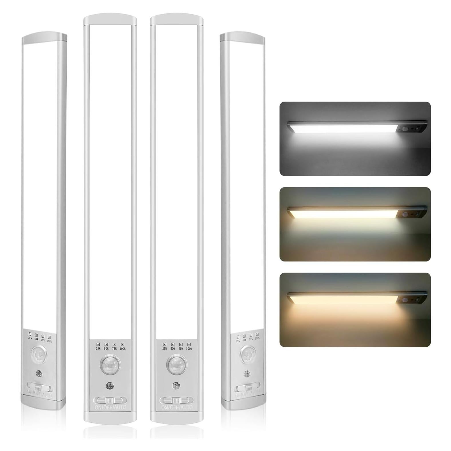 Luces Bajo Gabinete Recargables CPFLITA 10" 4 Pack con Sensor