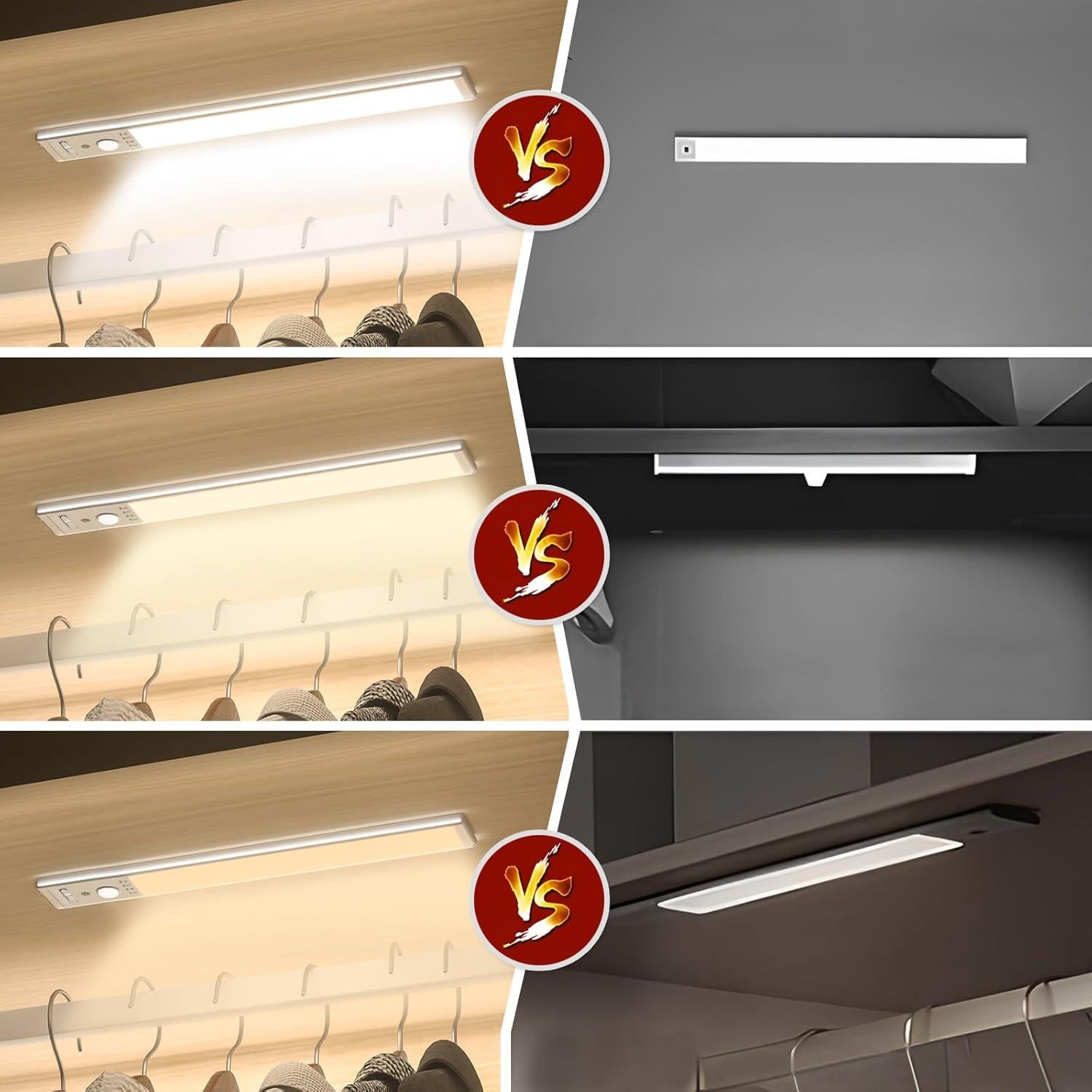 Luces Bajo Gabinete Recargables CPFLITA 10" 4 Pack con Sensor