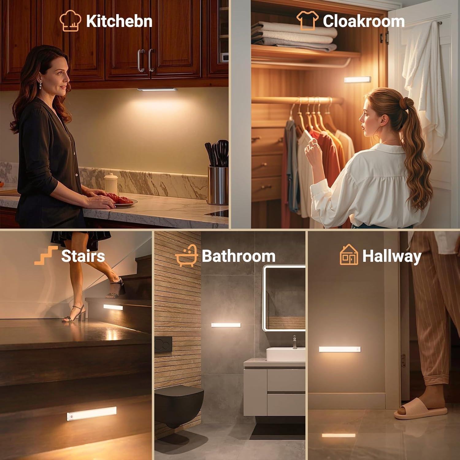 Luces LED Bajo Gabinete Hyrion 20 cm con Sensor de Movimiento