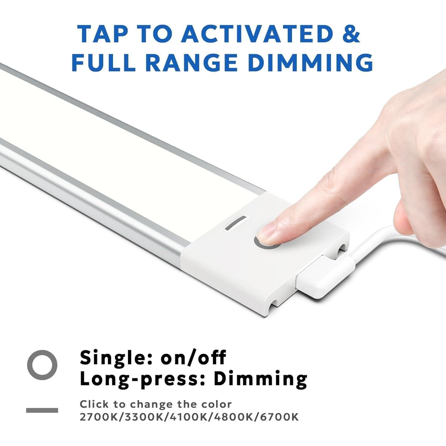 Luz LED Bajo Gabinete MYPLUS 16" Regulable 370Lúmenes 5 Colores