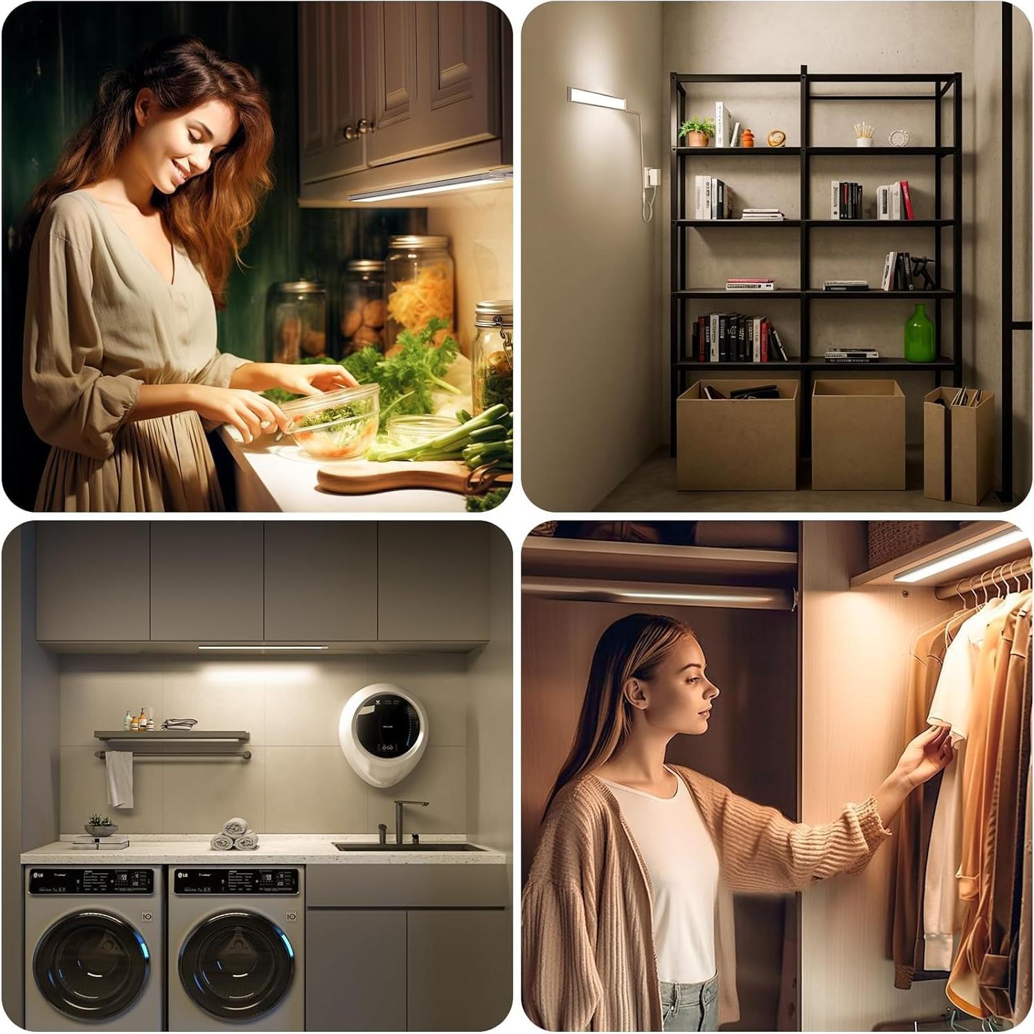 Luz LED Bajo Gabinete MYPLUS 16" Regulable 370Lúmenes 5 Colores