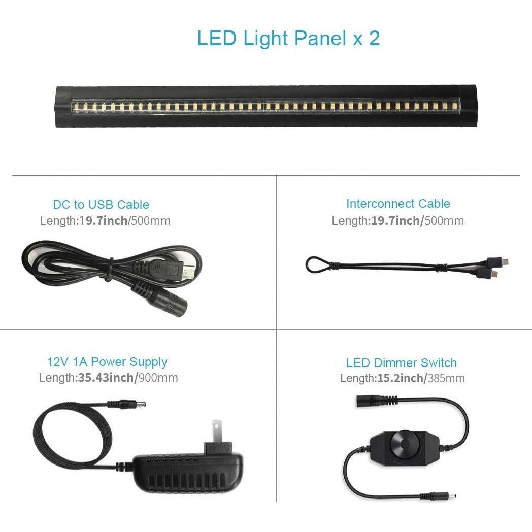 Iluminación LED bajo gabinete 33 cm 12V 10W regulable blanca cálida