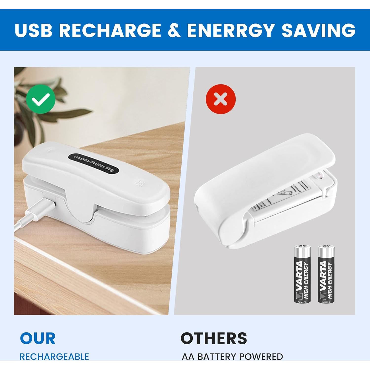 Sellador de bolsas mini 2 en 1 Drawpro recargable USB