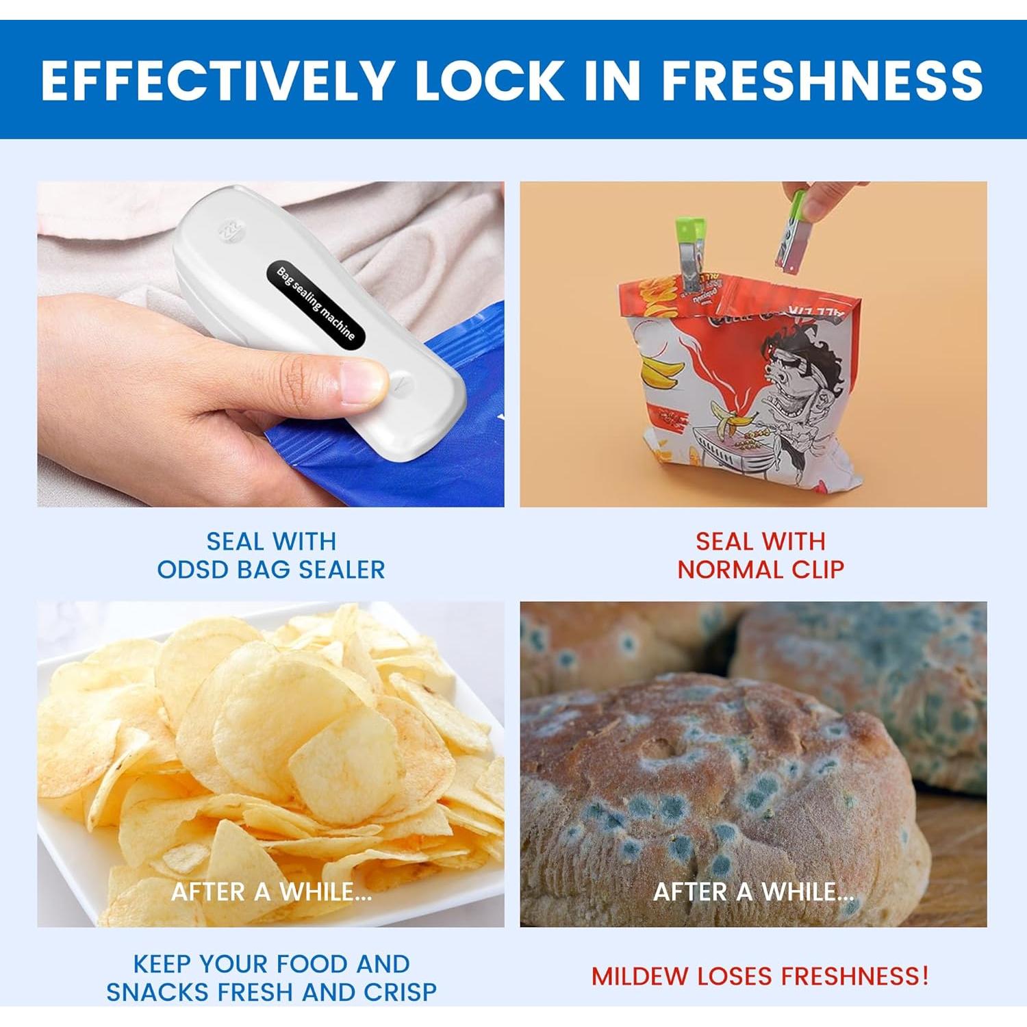 Sellador de bolsas mini 2 en 1 Drawpro recargable USB