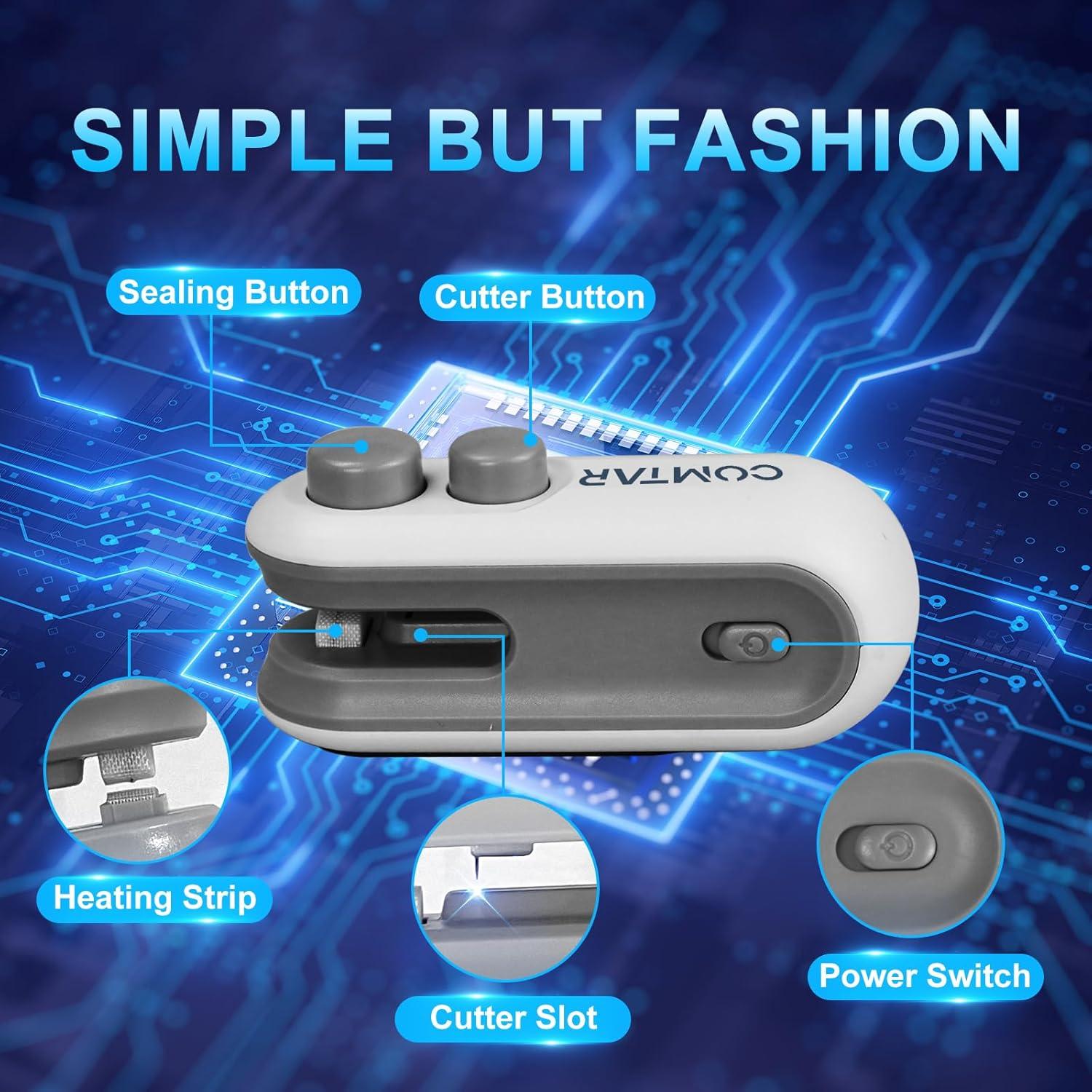 Mini Sello de Bolsas COMTAR 2 en 1 Recargable USB-C