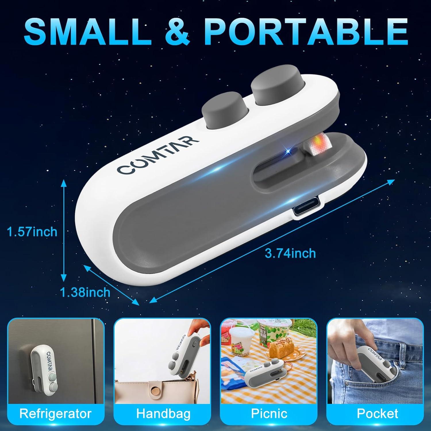 Mini Sello de Bolsas COMTAR 2 en 1 Recargable USB-C