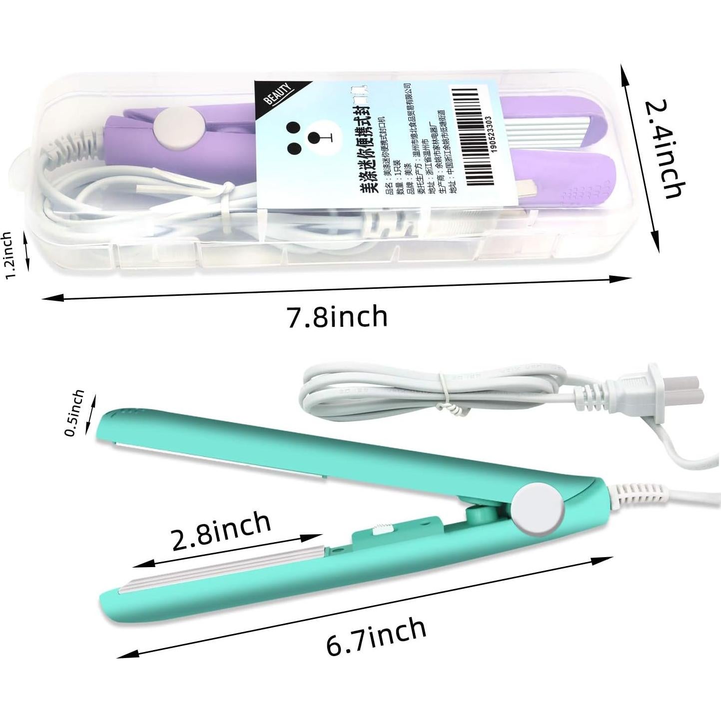 Pack de 2 Mini Selladores de Bolsa Calor Eliamo Verde y Morado