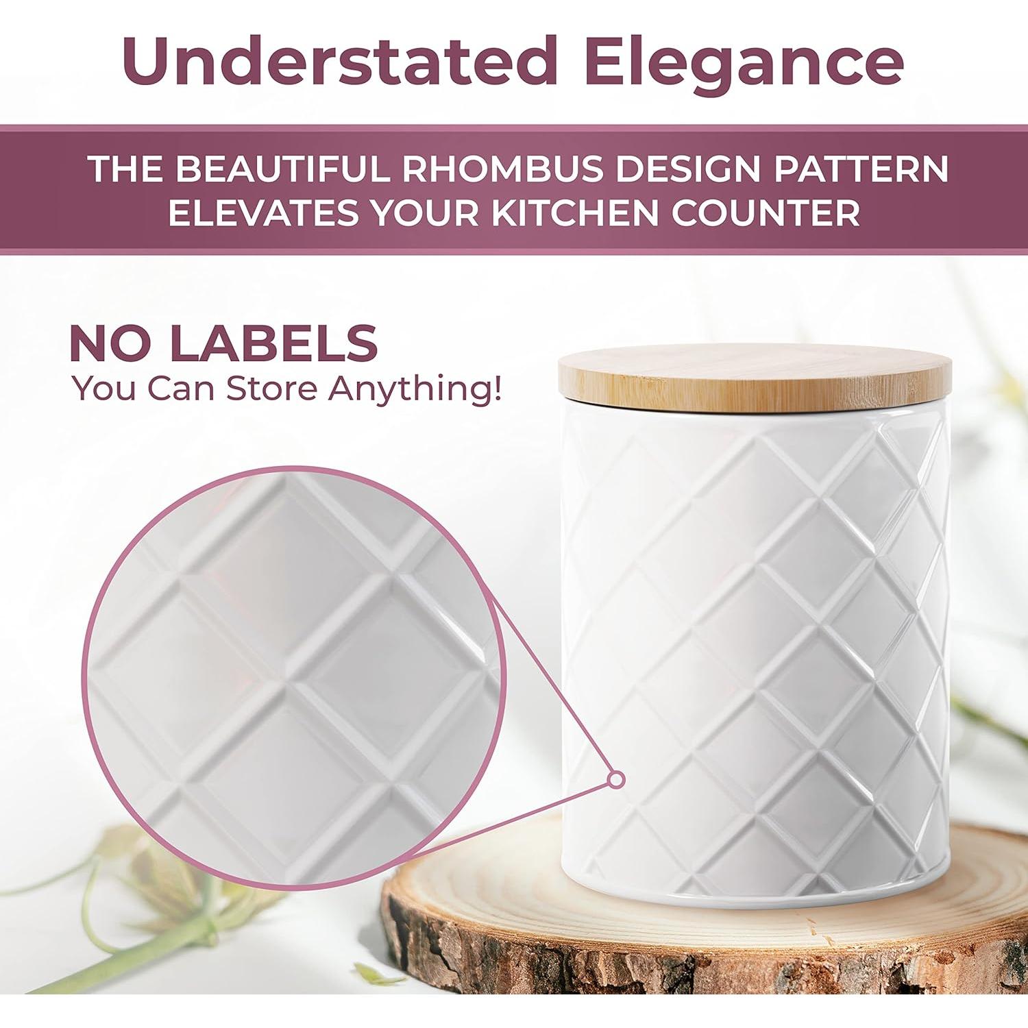 Conjunto de 4 Frascos de Metal Blanco Pebble & Stem Herméticos