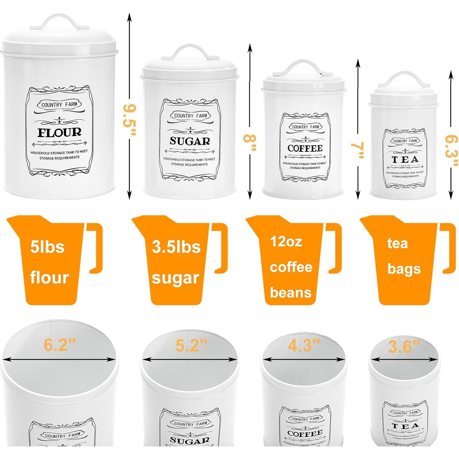 Conjunto de 4 Tarros de Cocina Yarlung con Tapas Herméticas