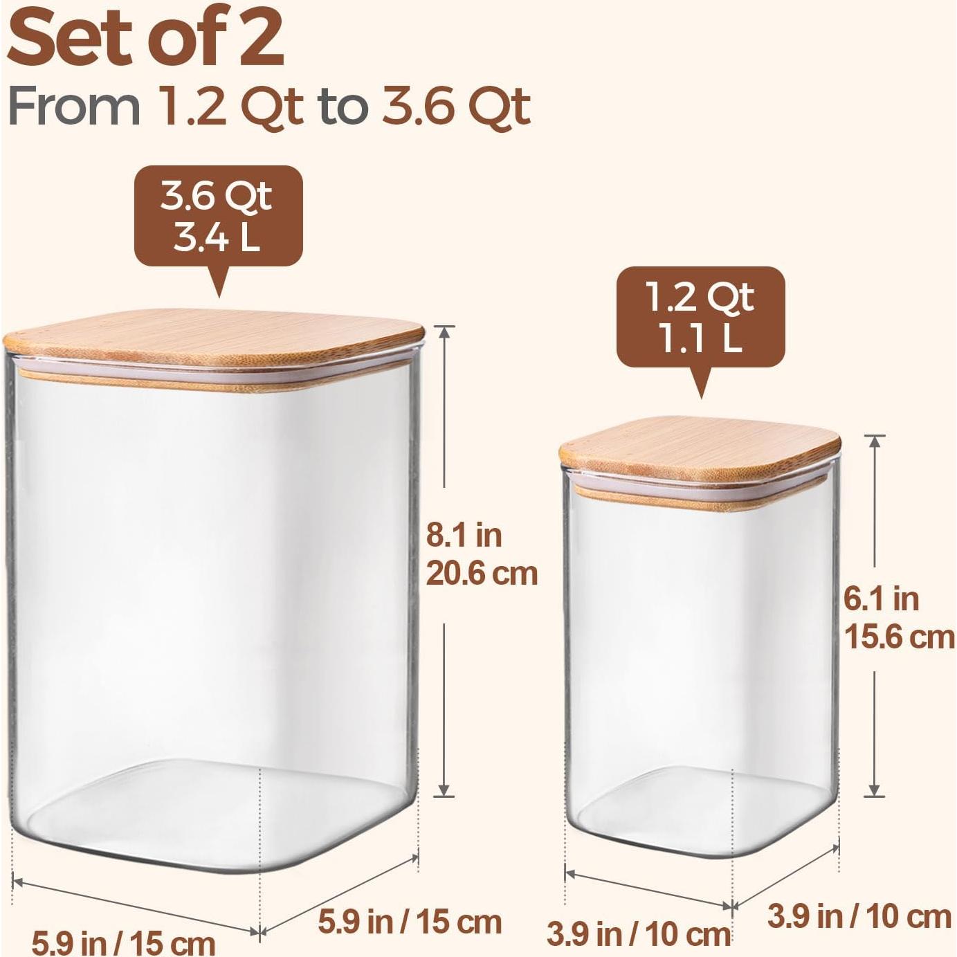 Contenedores de Almacenamiento de Alimentos ComSaf 3.6L y 1.2L Vidrio