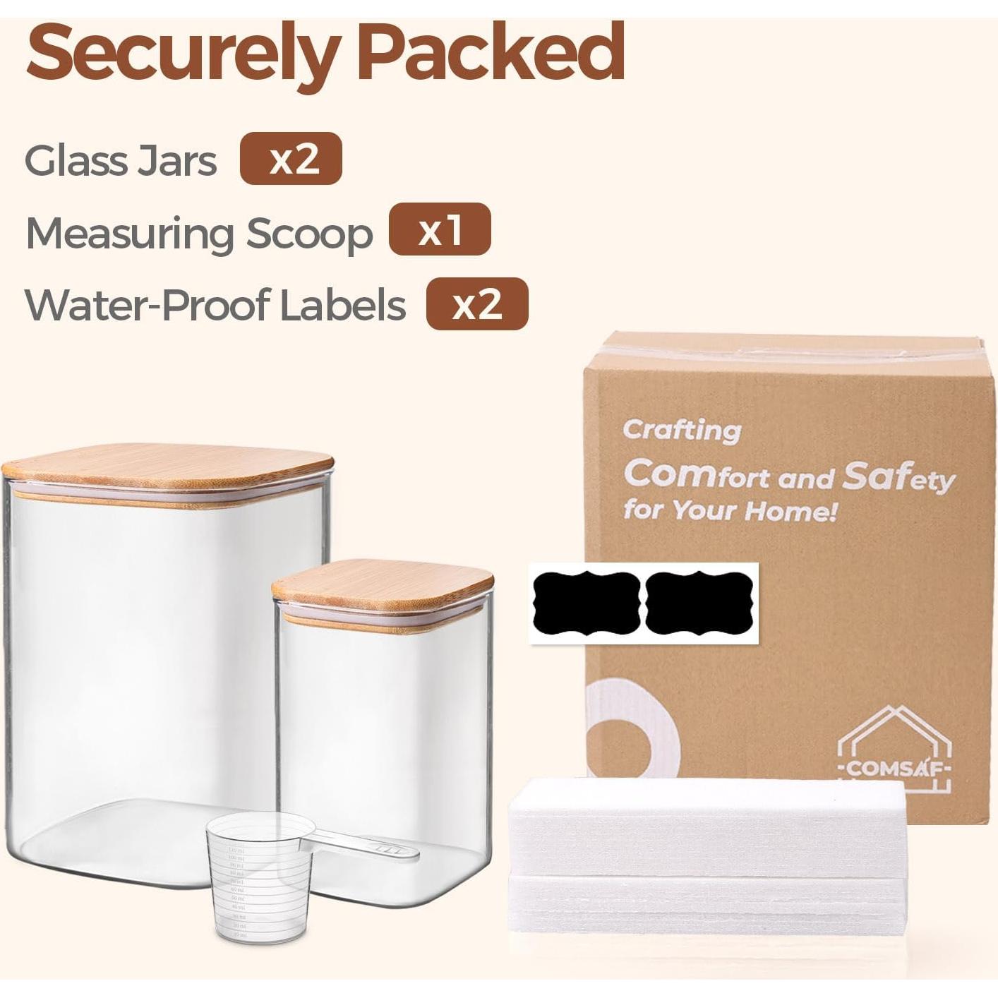 Contenedores de Almacenamiento de Alimentos ComSaf 3.6L y 1.2L Vidrio