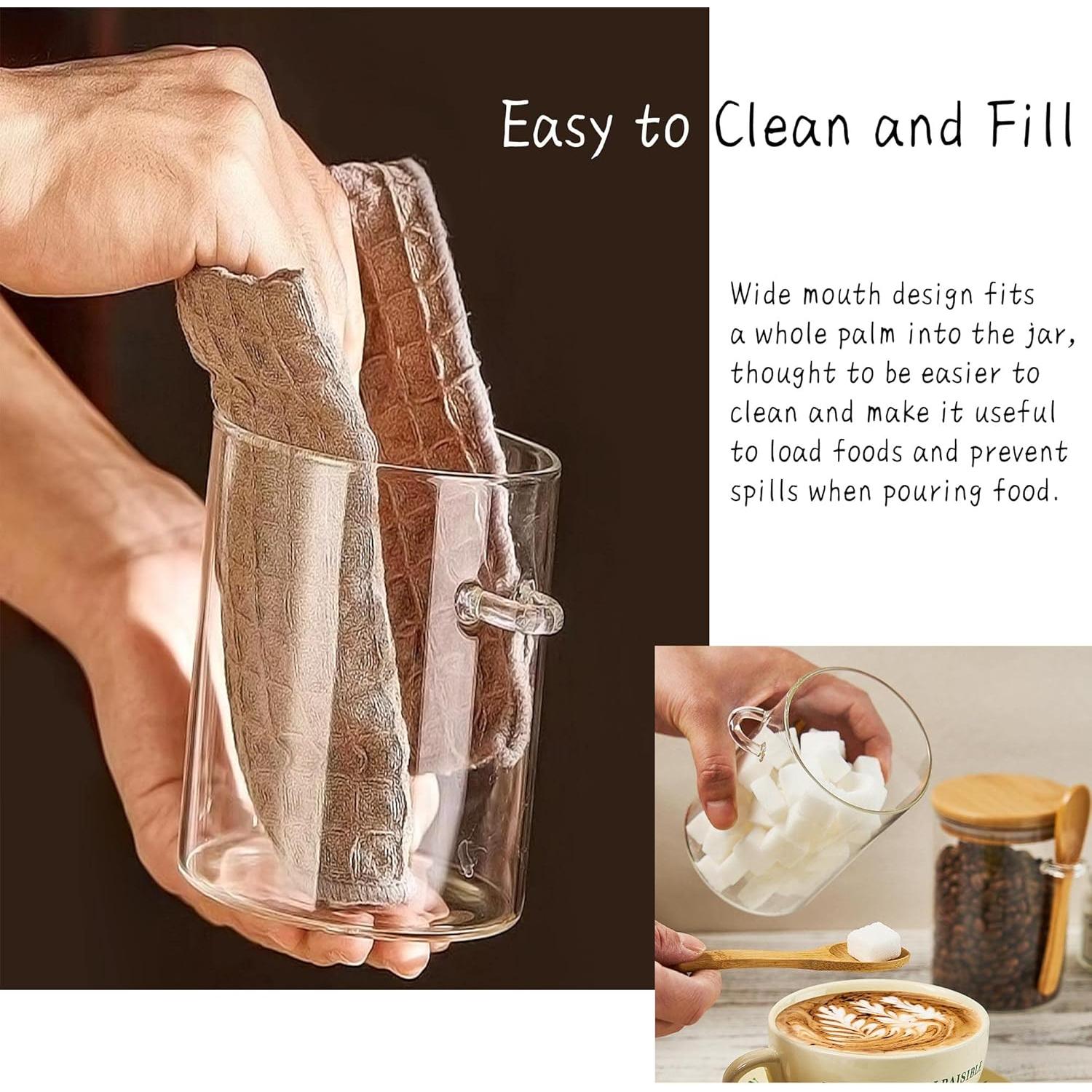 Contenedor de Azúcar de Vidrio OneDream - 2 Tarros 450ml con Cuchara