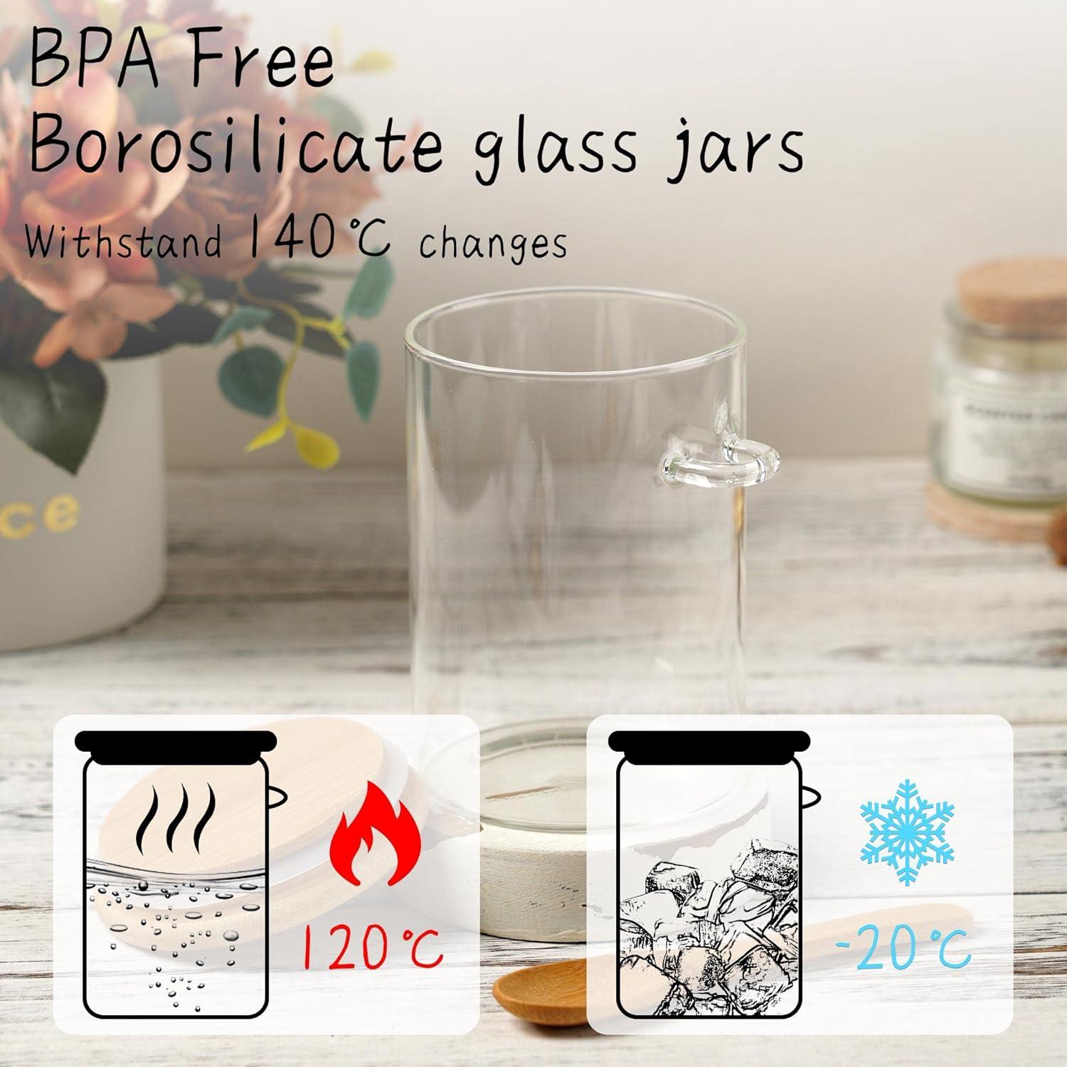 Contenedor de Azúcar de Vidrio OneDream - 2 Tarros 450ml con Cuchara