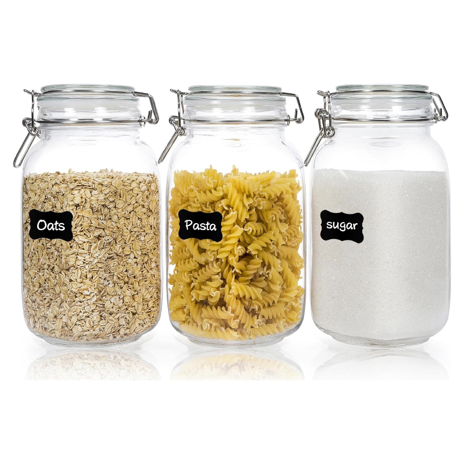 Tarros de Vidrio Herméticos Chefstory 1.48L 3 Piezas Cuadrados