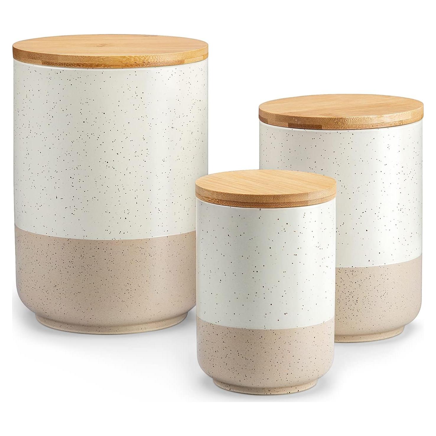 Juego de Tarros de Cerámica vancasso Sabine 3 Piezas Herméticos