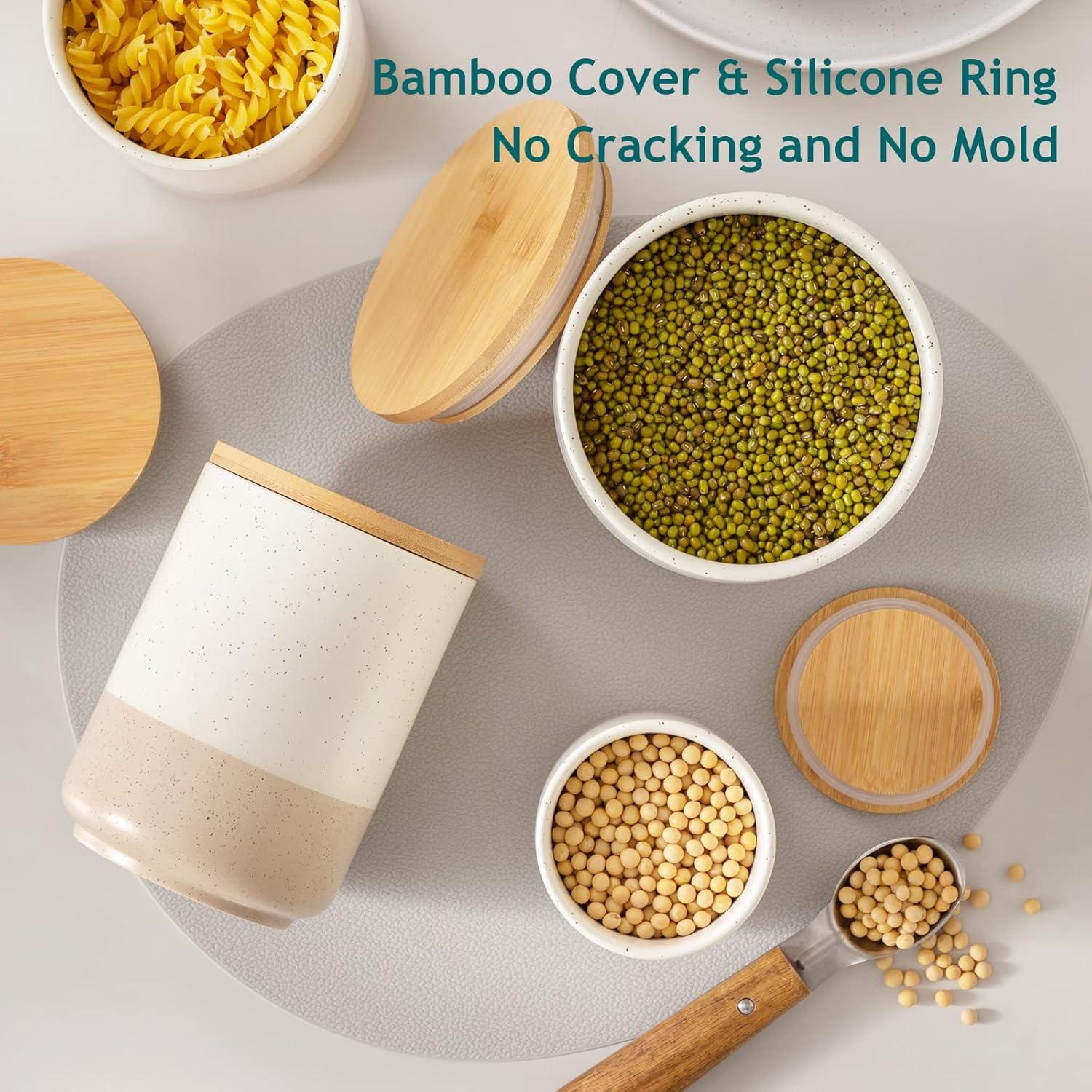 Juego de Tarros de Cerámica vancasso Sabine 3 Piezas Herméticos