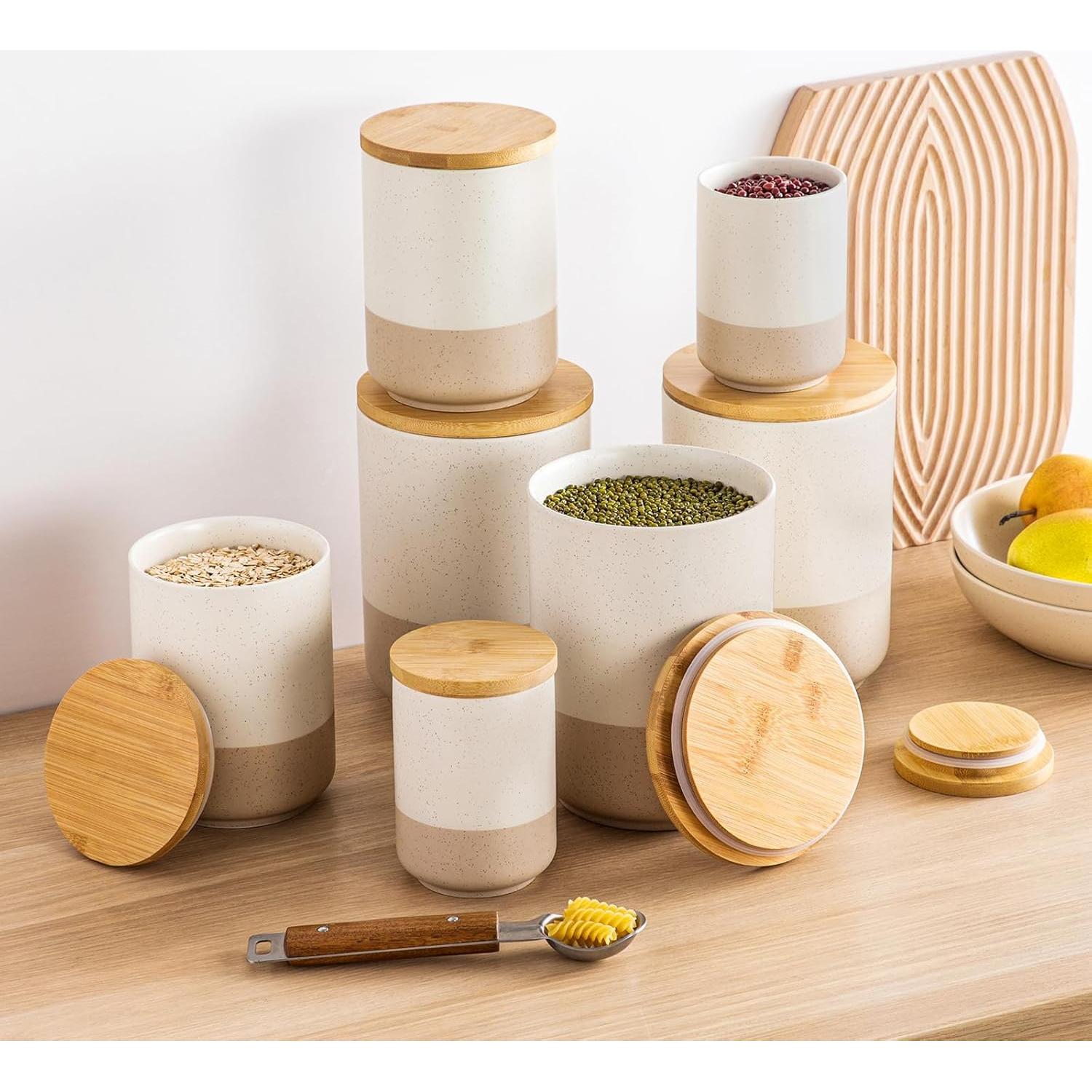 Juego de Tarros de Cerámica vancasso Sabine 3 Piezas Herméticos