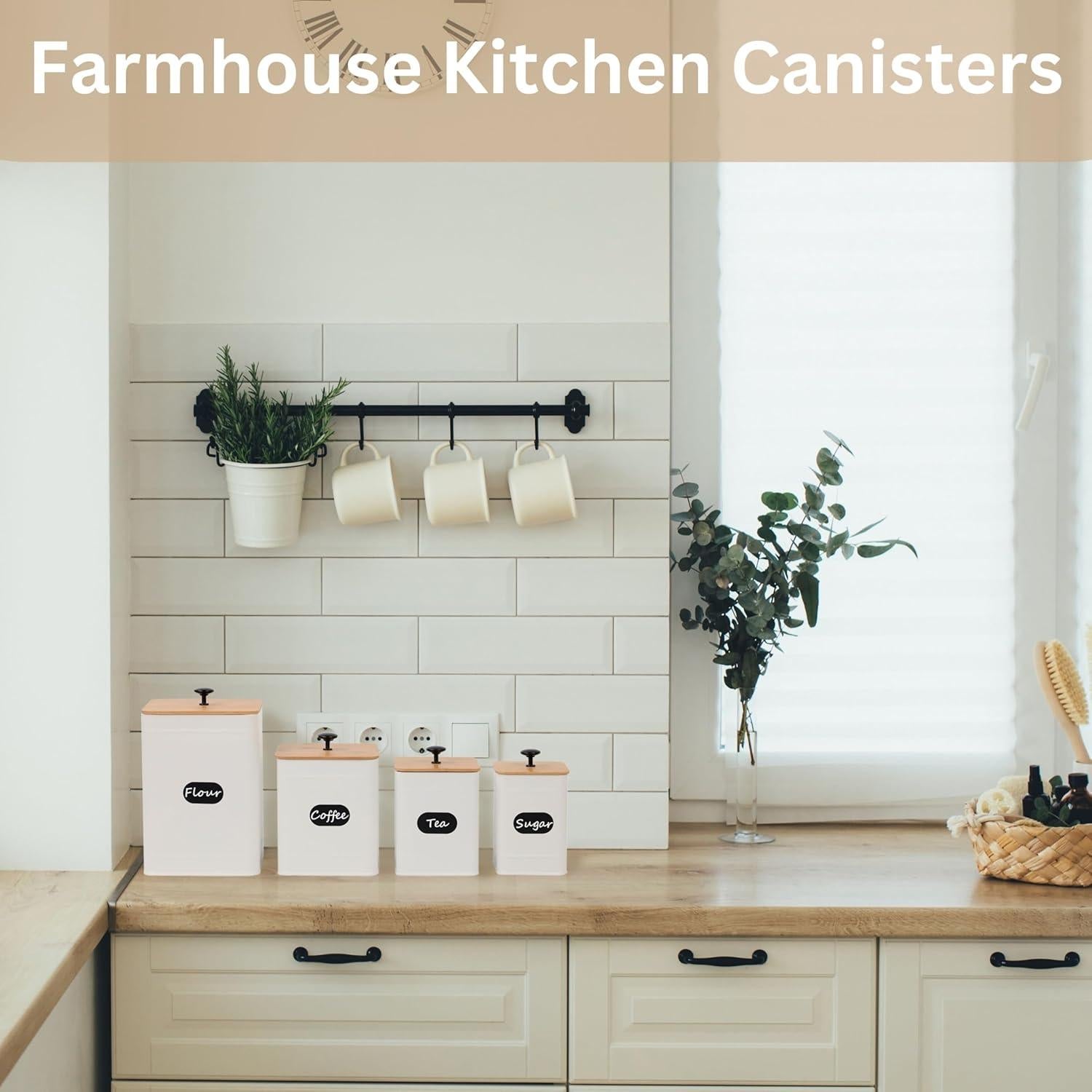 Set de 4 Tarros de Cocina Herméticos PERFNIQUE - Blanco