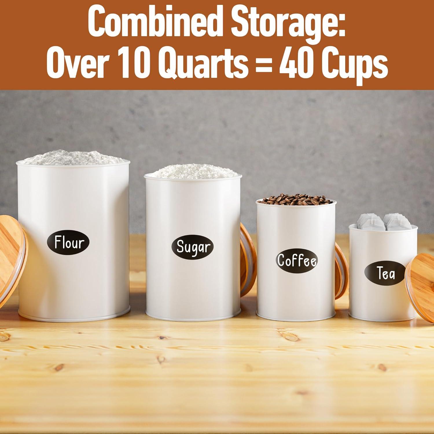 Juego de 4 Tarros de Cocina Herméticos HB Design Co. Blancos