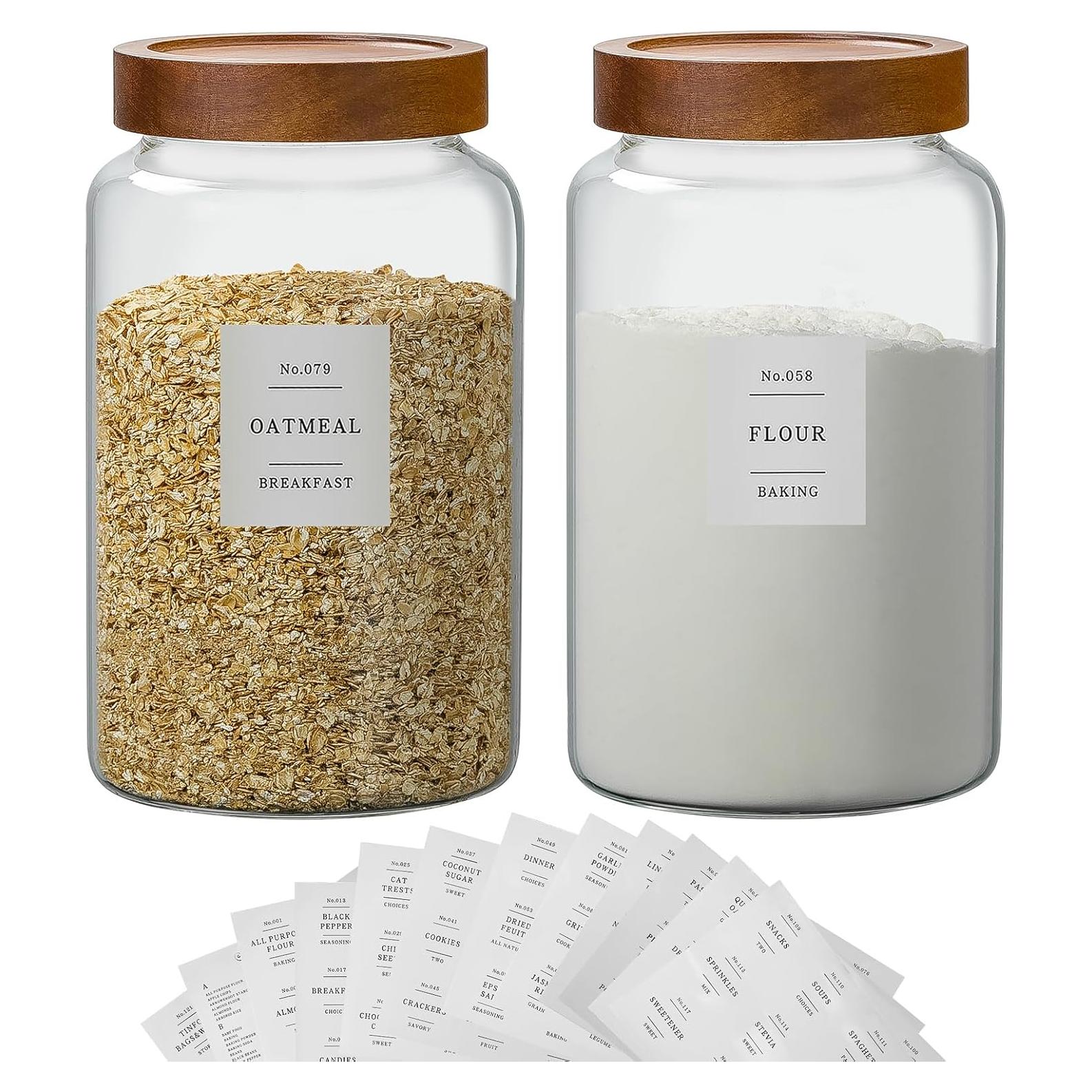 Tarro de Vidrio Grande Wissy&Konny 2800ml con Tapa Hermética y Etiquetas