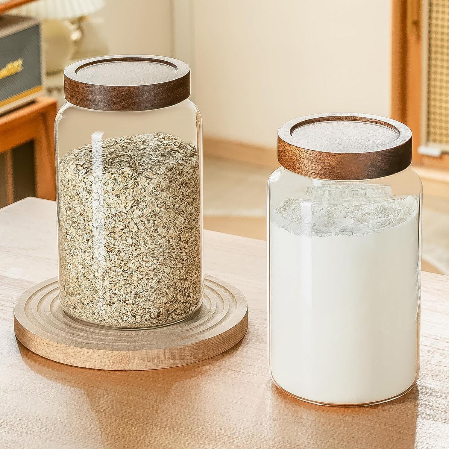 Tarro de Vidrio Grande Wissy&Konny 2800ml con Tapa Hermética y Etiquetas