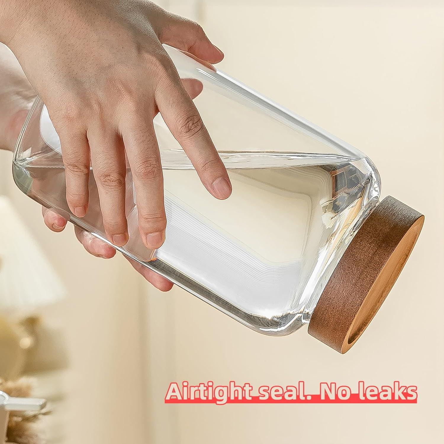 Tarro de Vidrio Grande Wissy&Konny 2800ml con Tapa Hermética y Etiquetas