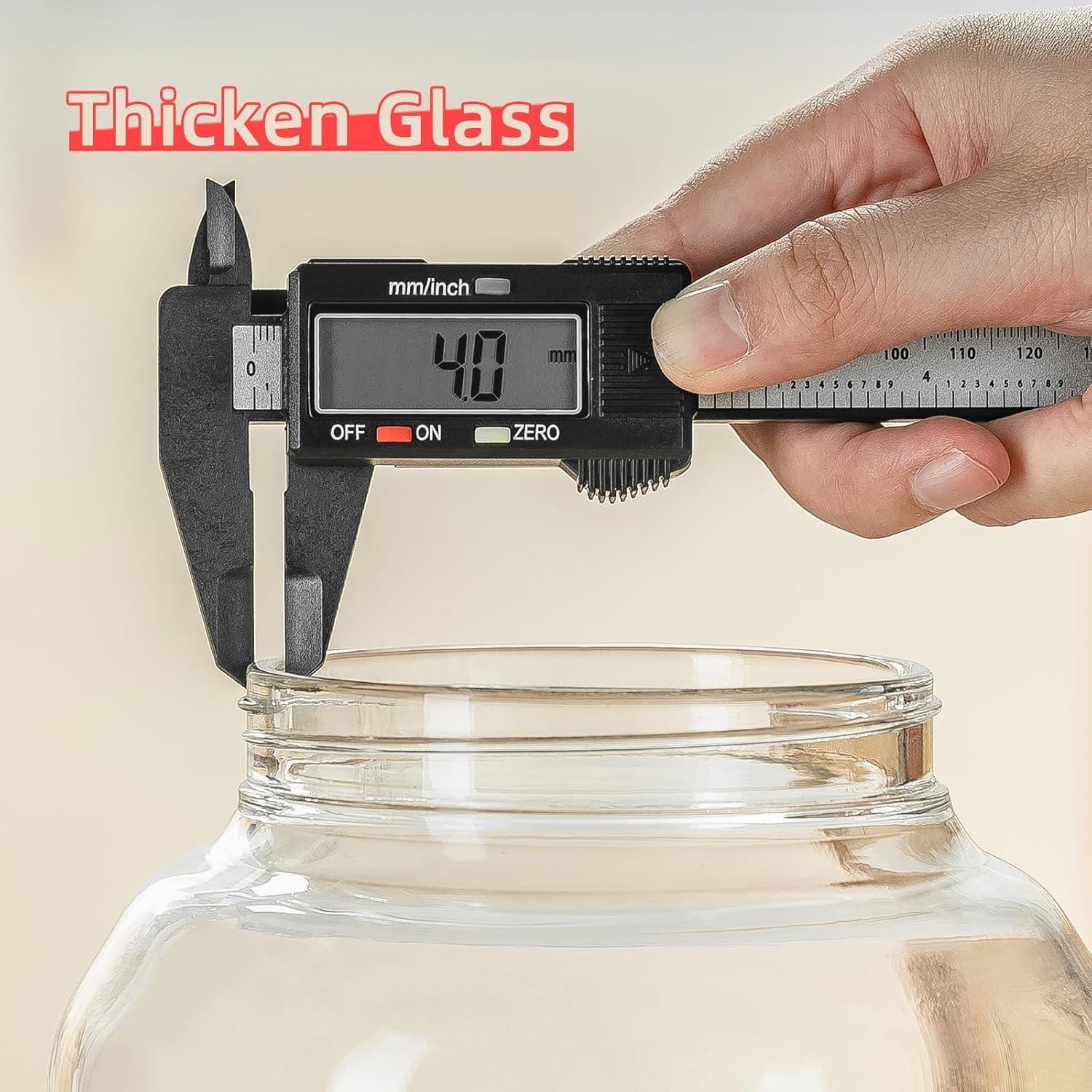 Tarro de Vidrio Grande Wissy&Konny 2800ml con Tapa Hermética y Etiquetas