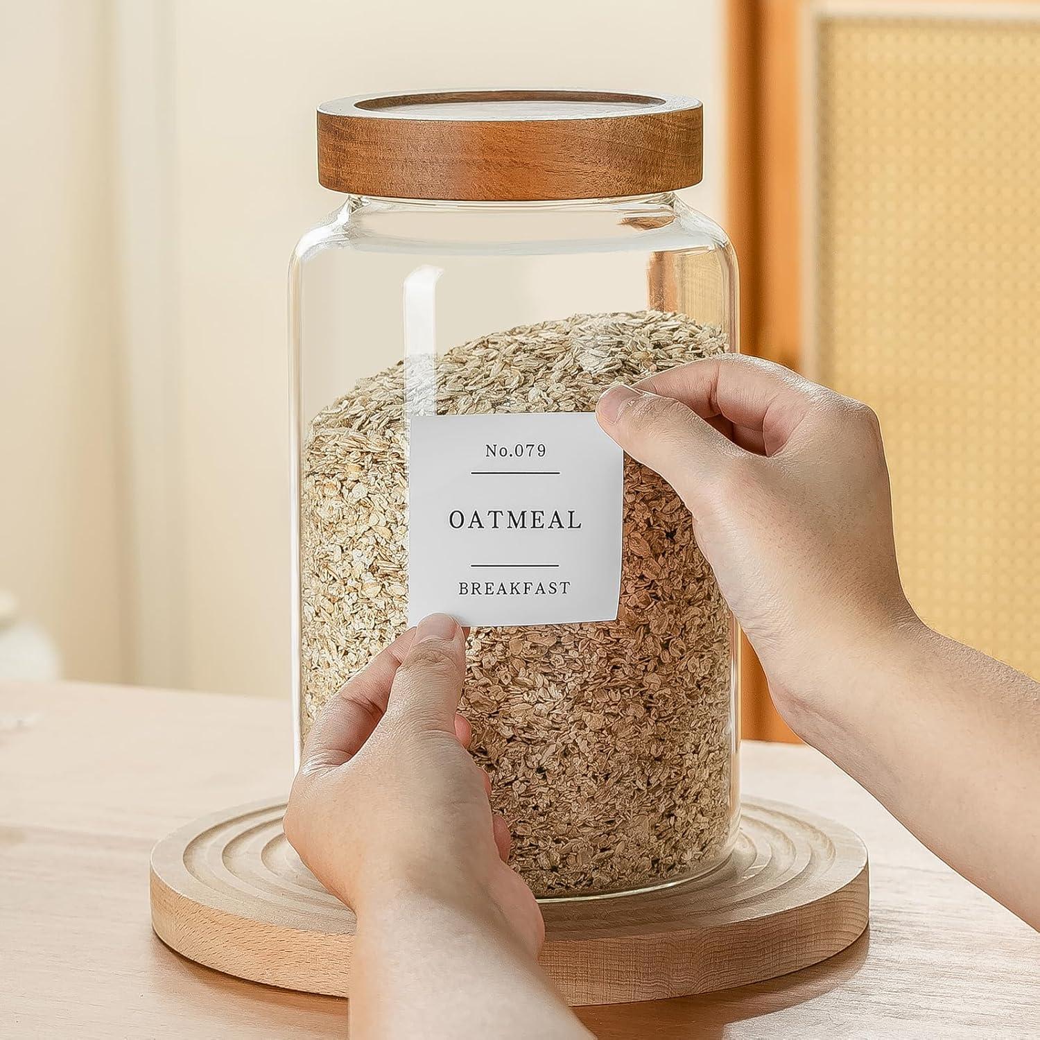 Tarro de Vidrio Grande Wissy&Konny 2800ml con Tapa Hermética y Etiquetas