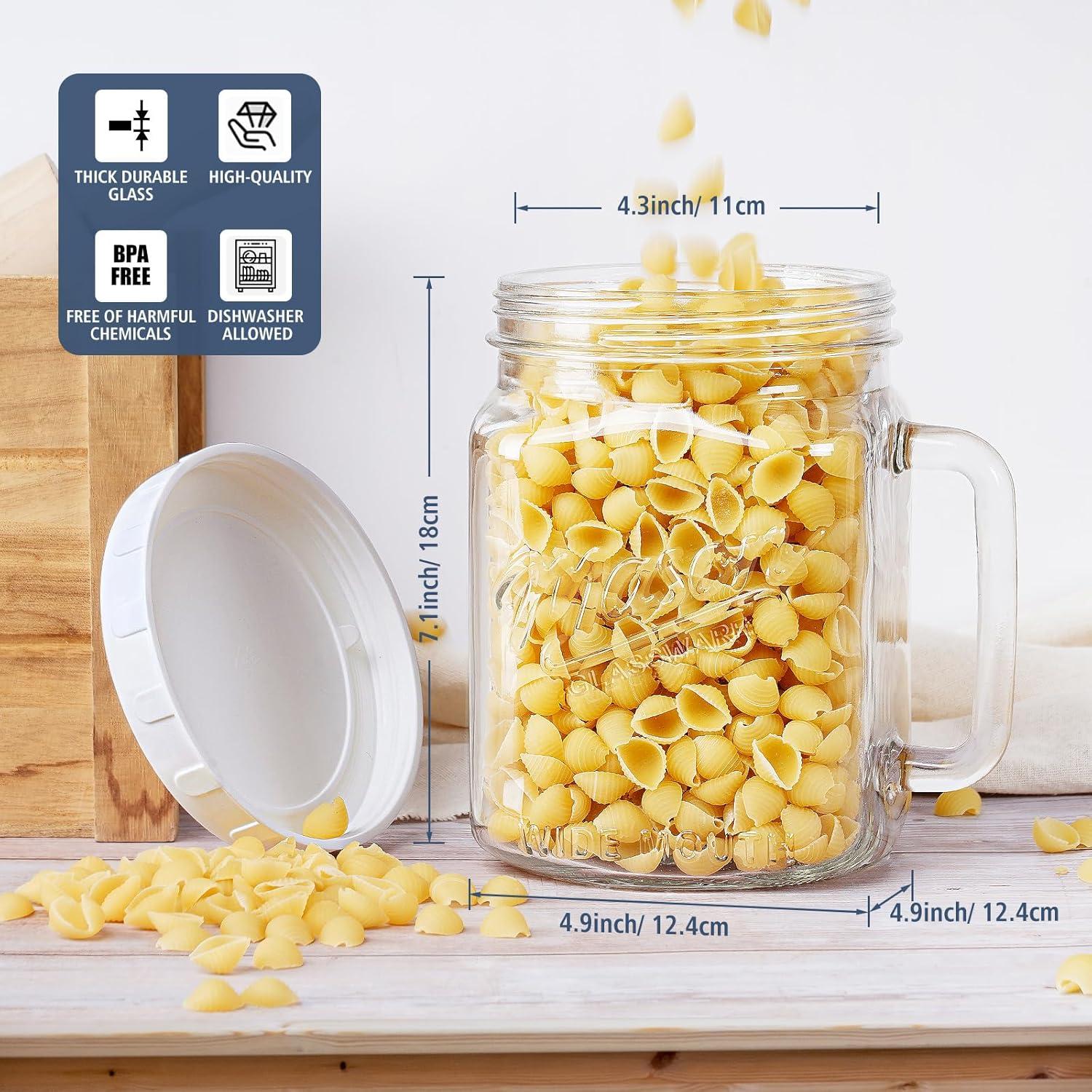 Paquete de 2 tarros de vidrio Folinstall 2.1 L boca ancha