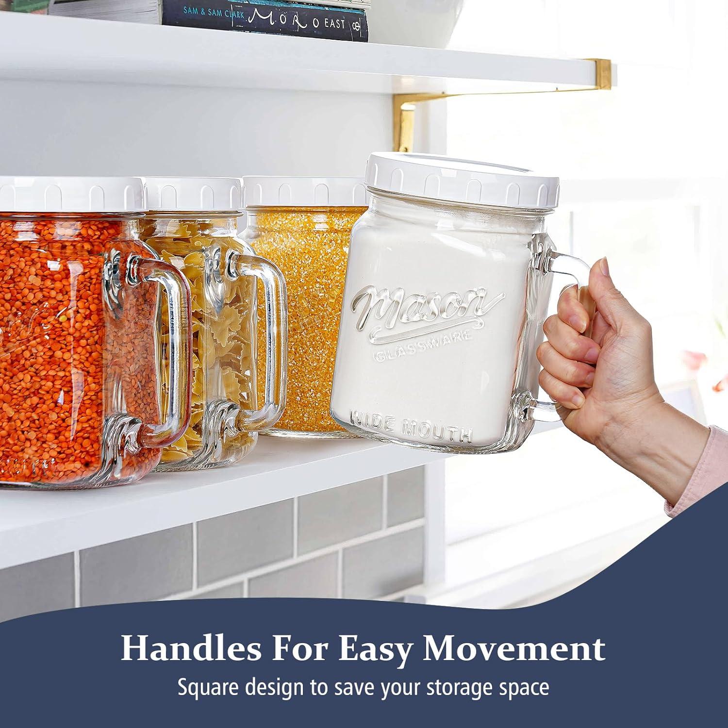 Paquete de 2 tarros de vidrio Folinstall 2.1 L boca ancha