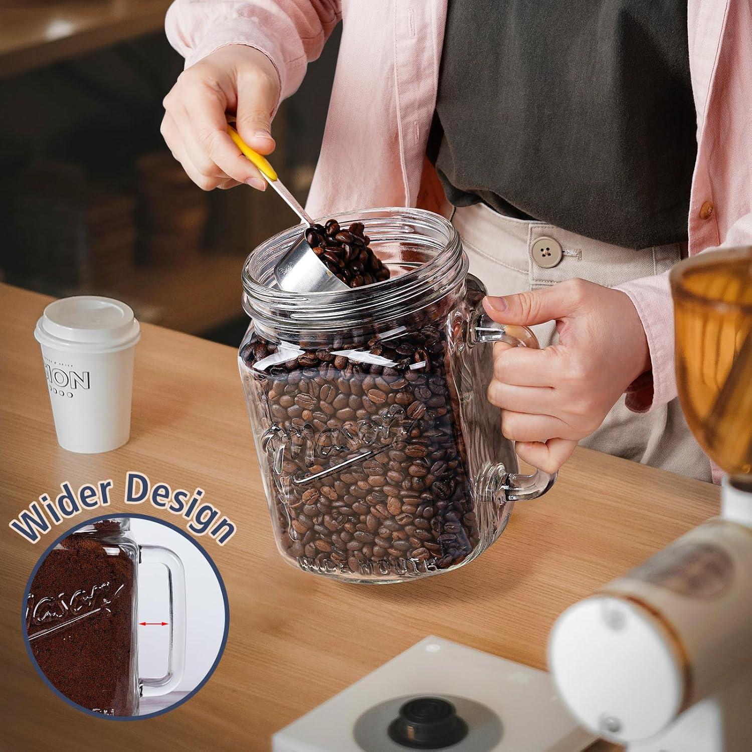 Paquete de 2 tarros de vidrio Folinstall 2.1 L boca ancha