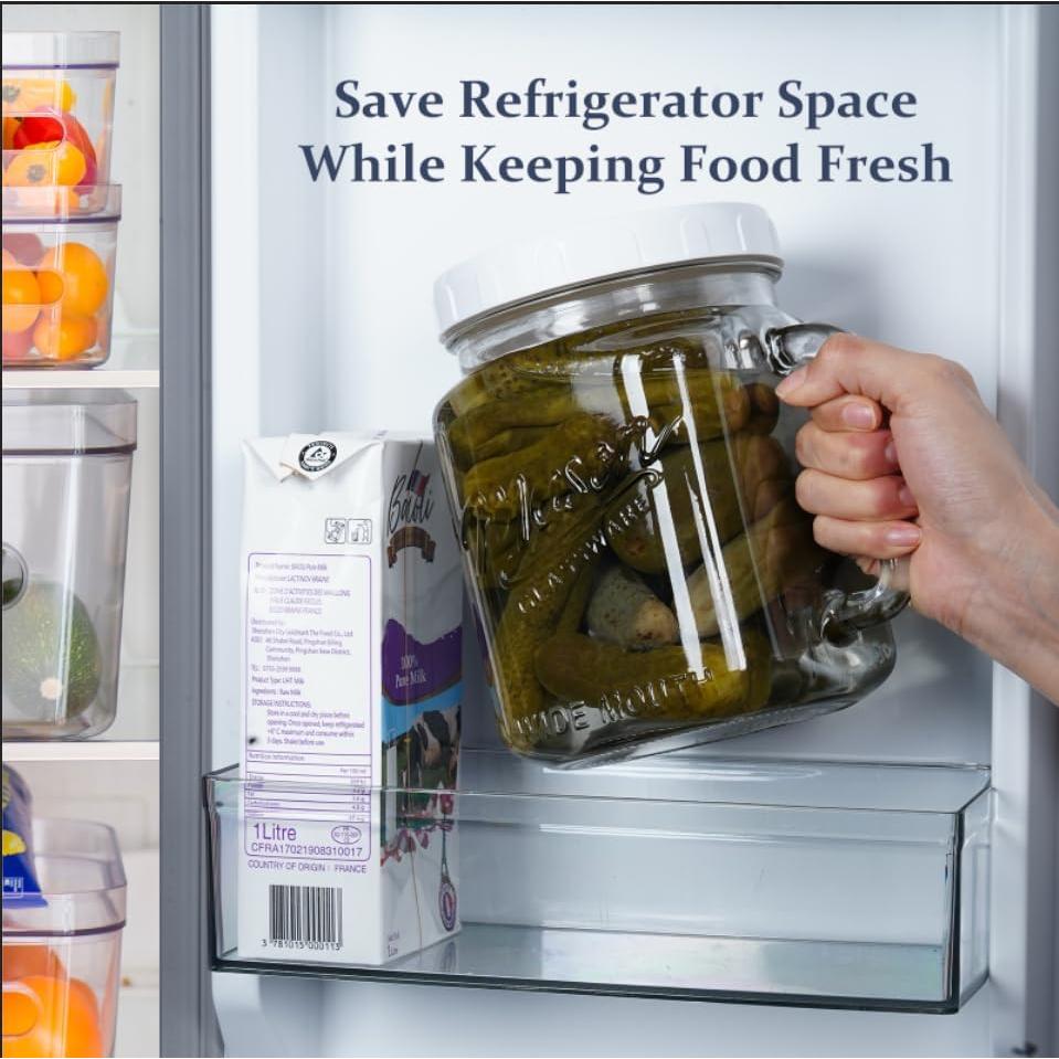 Paquete de 2 tarros de vidrio Folinstall 2.1 L boca ancha