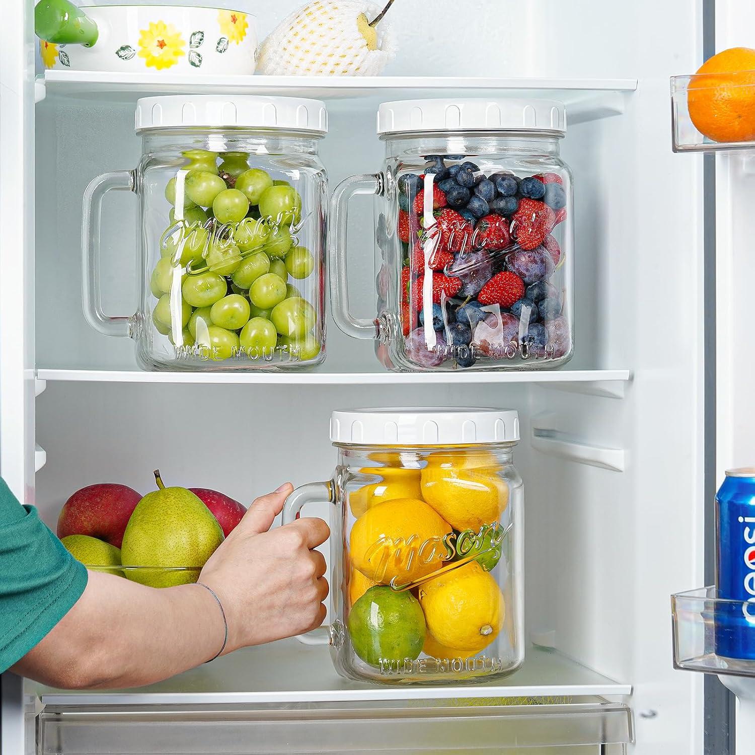 Paquete de 2 tarros de vidrio Folinstall 2.1 L boca ancha