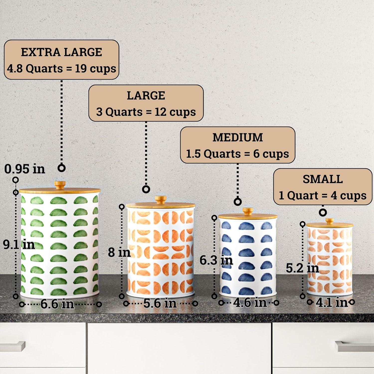 Juego de 4 Tarros de Cocina Herméticos HB Design Co.