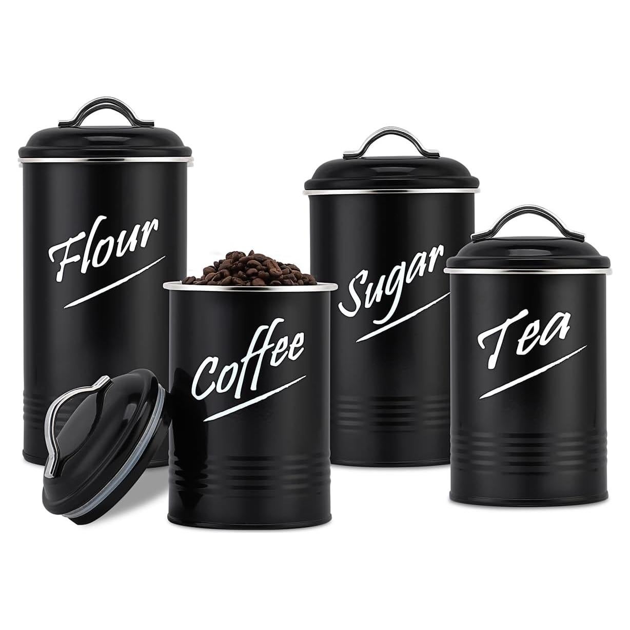 Conjunto de 4 Tarros Herméticos Hillbond para Cocina - Acero Inoxidable