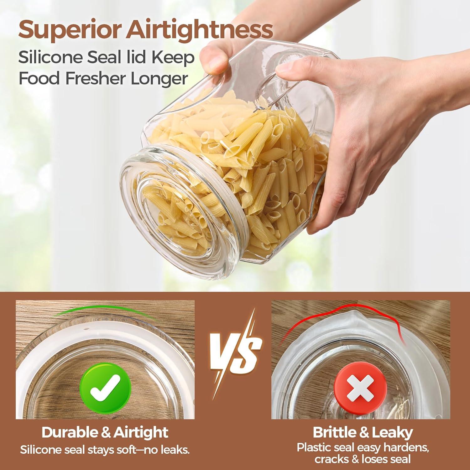 Frasco de vidrio ComSaf 64 oz set 2 piezas con tapa hermética