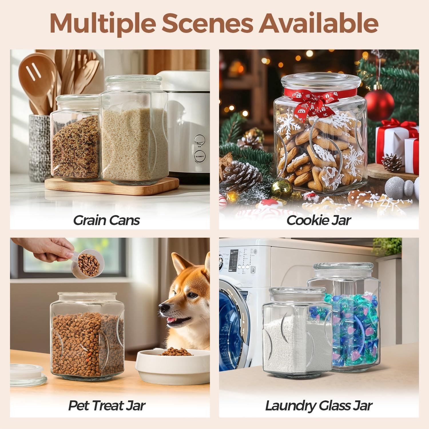 Frasco de vidrio ComSaf 64 oz set 2 piezas con tapa hermética