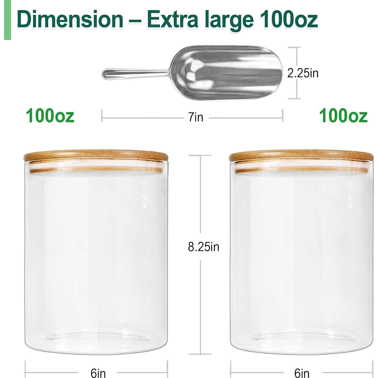 Tarros de vidrio Urban Green 2 Set 2.84L con tapa de bambú