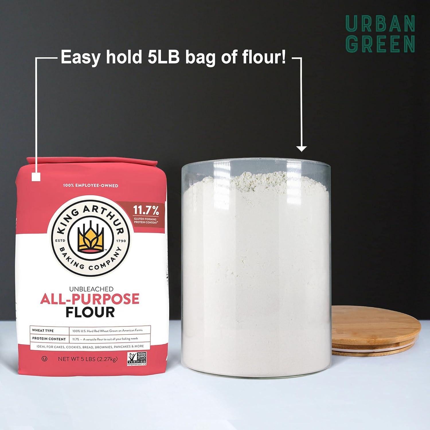 Tarros de vidrio Urban Green 2 Set 2.84L con tapa de bambú