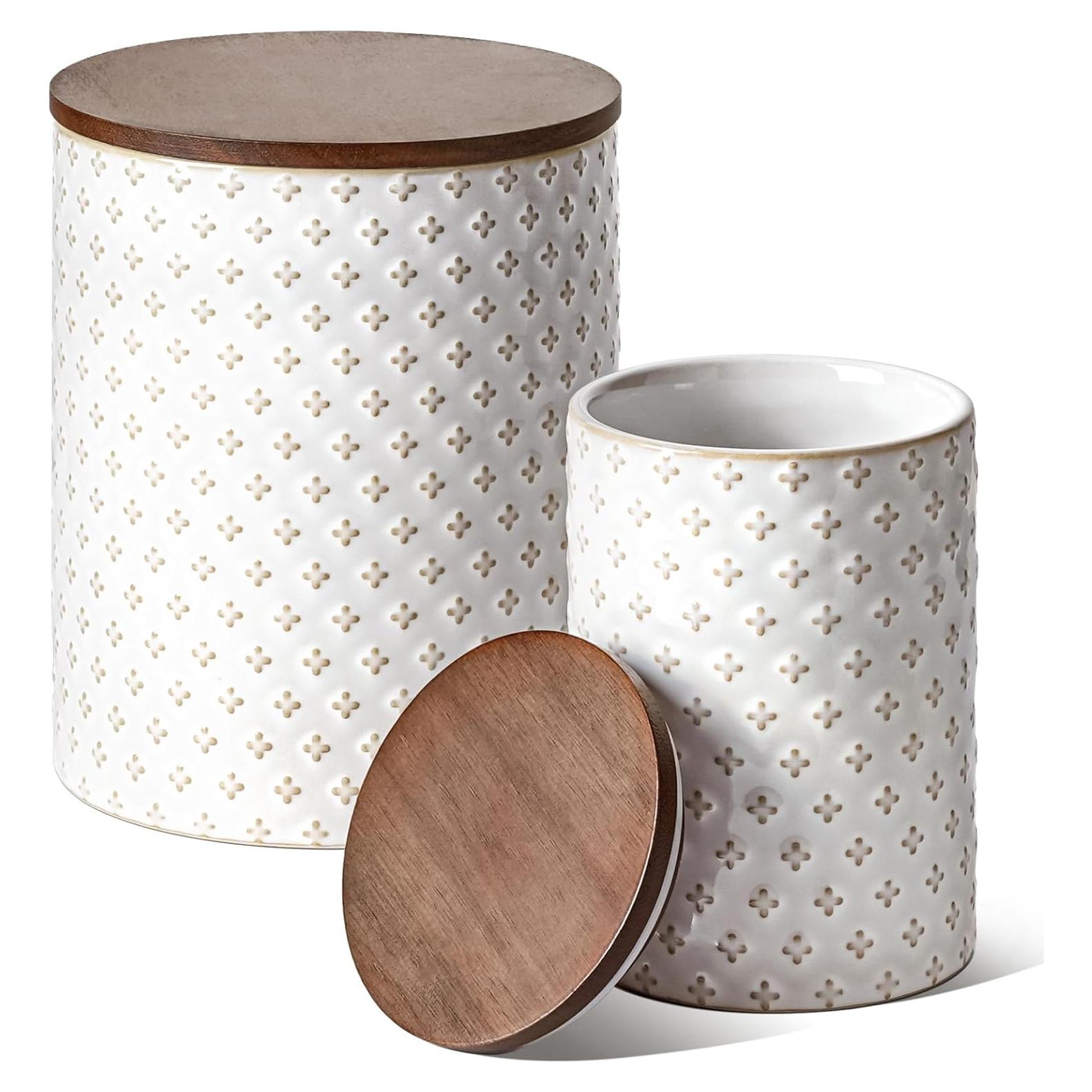 LE TAUCI Juego de 2 Jarras de Cerámica Herméticas 2.64 kg