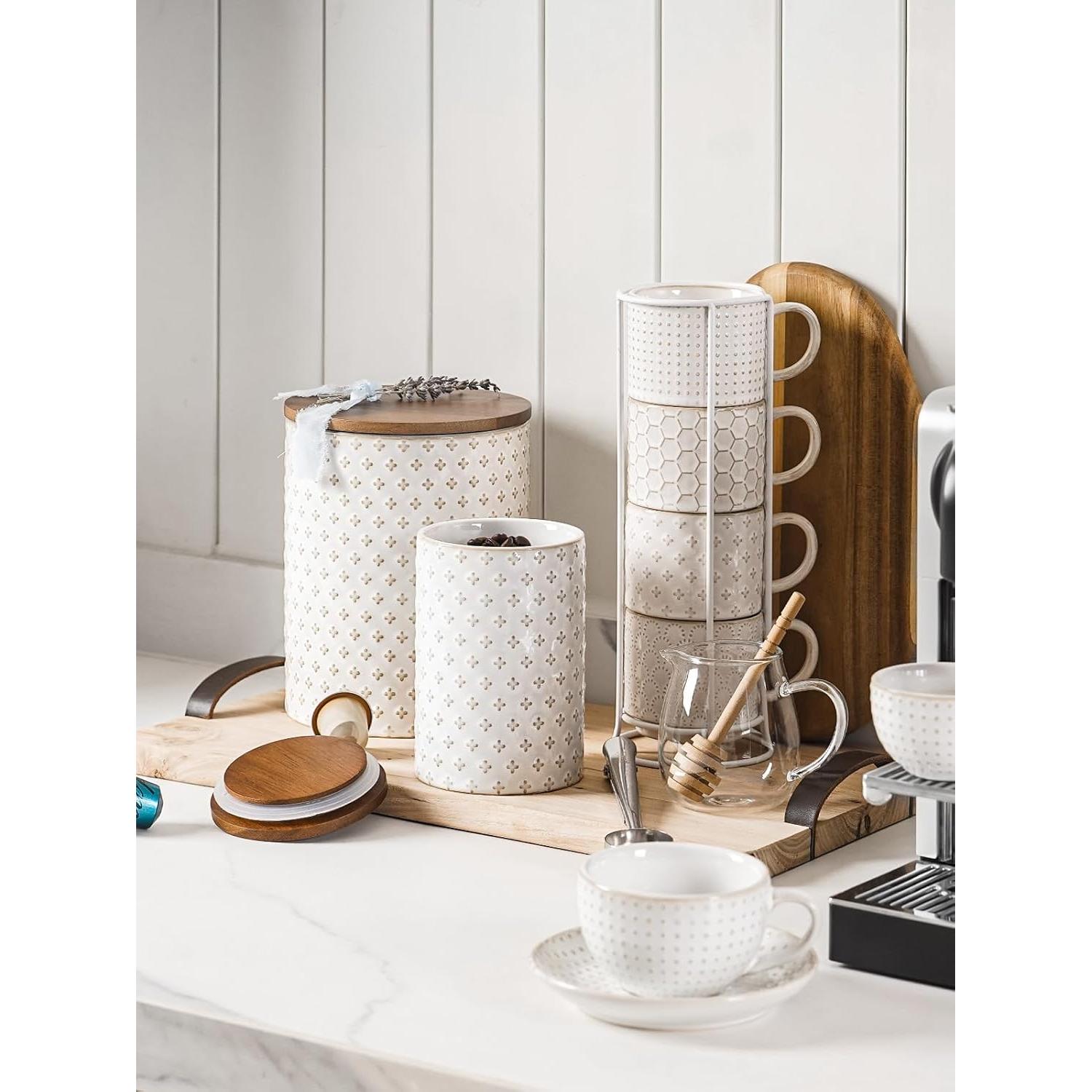 LE TAUCI Juego de 2 Jarras de Cerámica Herméticas 2.64 kg