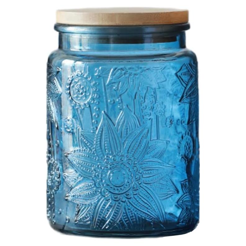 Tarro de Vidrio Hermético ANSQU 700 ml Azul Vintage